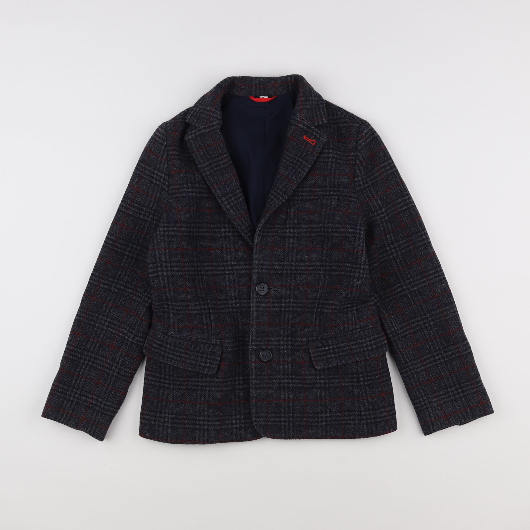 Boden - veste gris, rouge - 8/9 ans