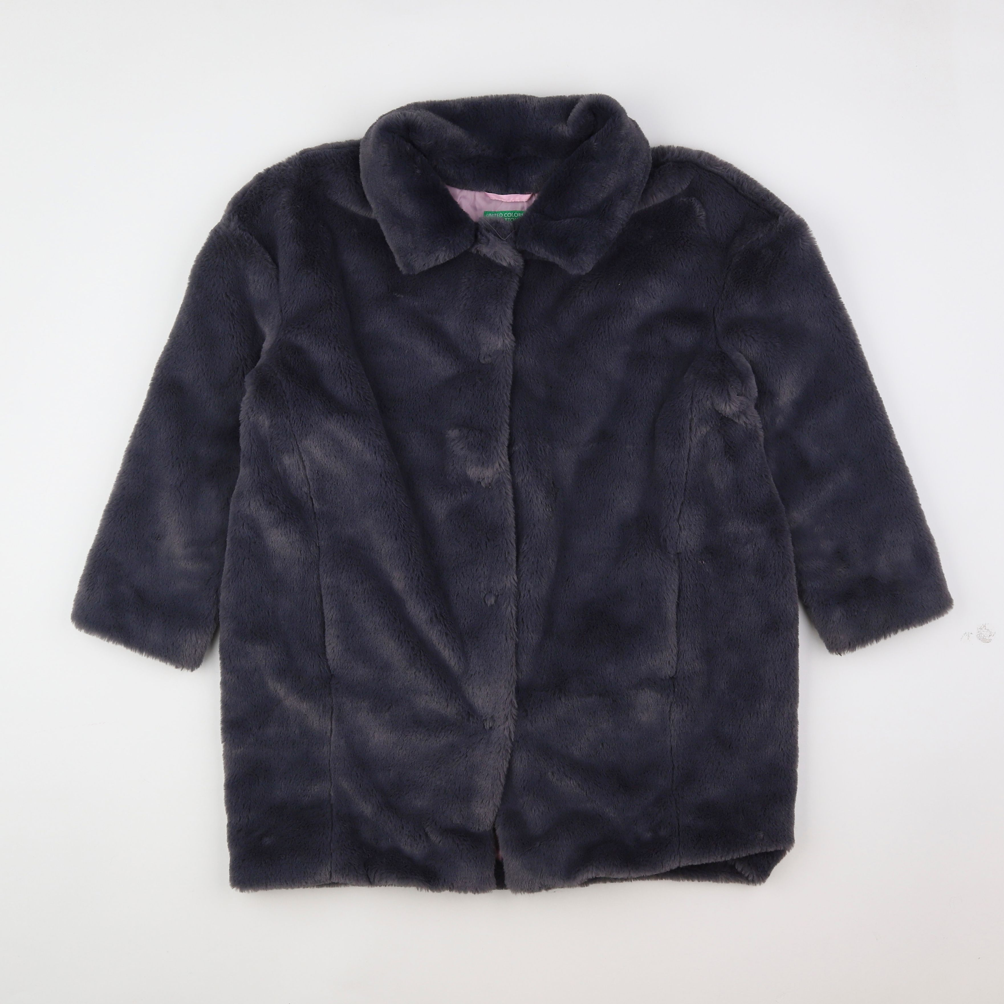 Benetton - manteau gris - 7/8 ans