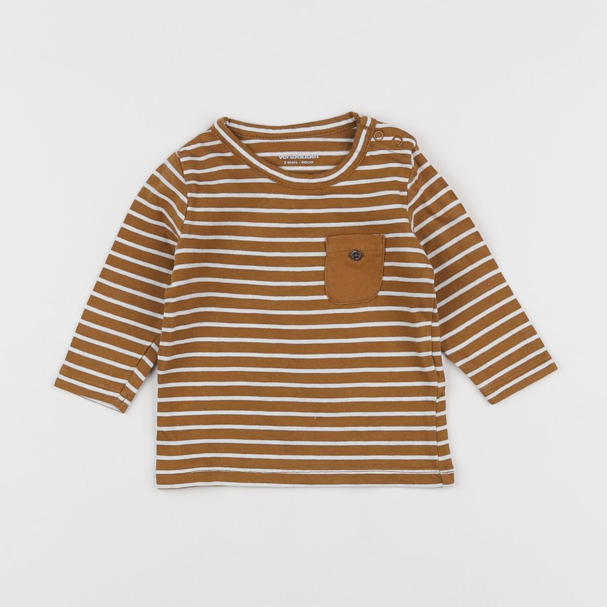 Vertbaudet - tee-shirt marron - 3 mois