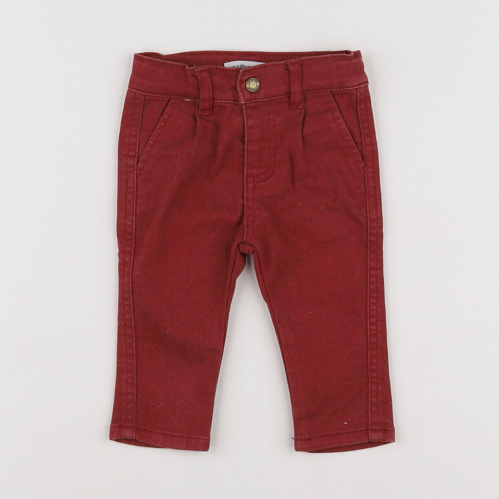 Vertbaudet - pantalon rouge - 3 mois