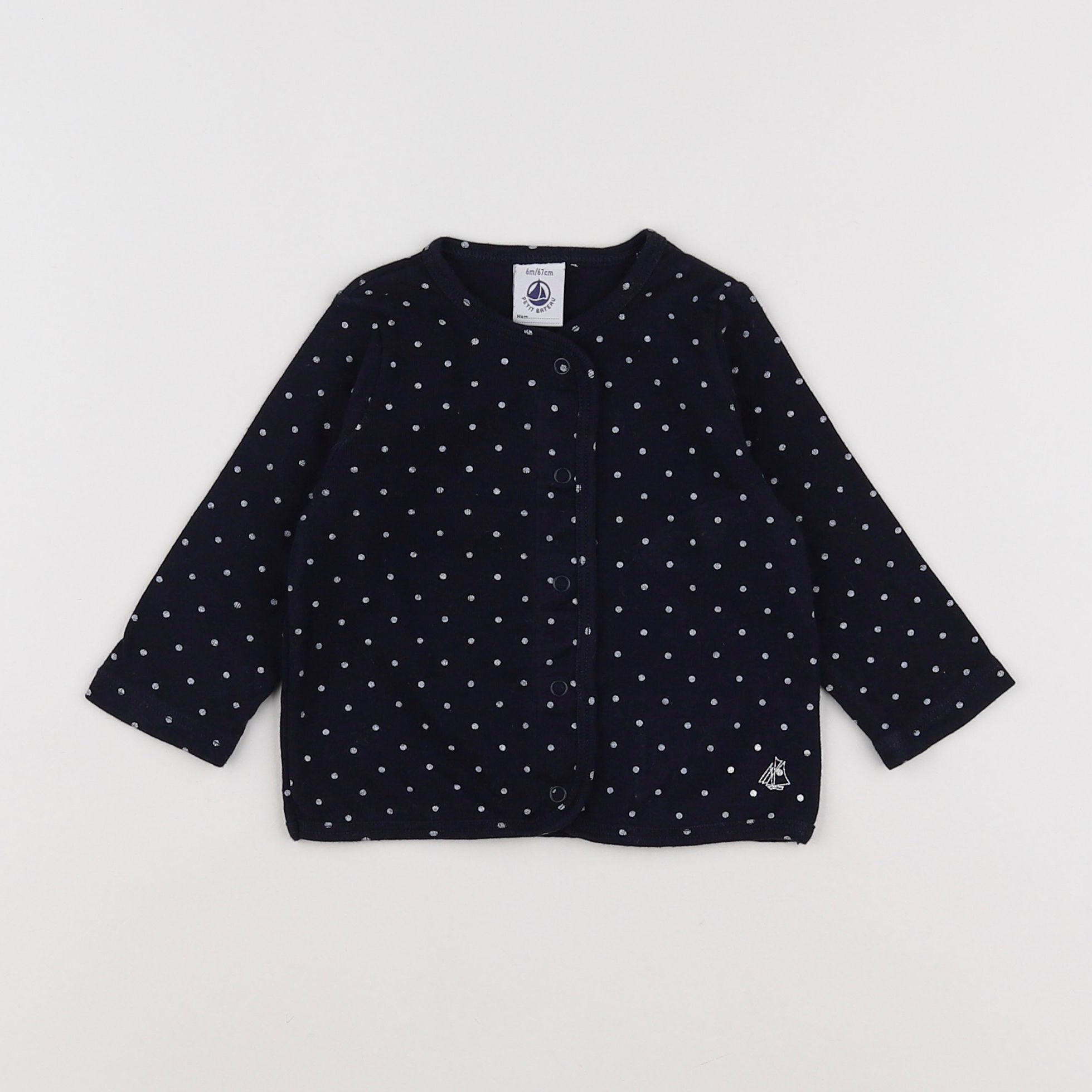 Petit Bateau - tee-shirt bleu, blanc - 6 mois