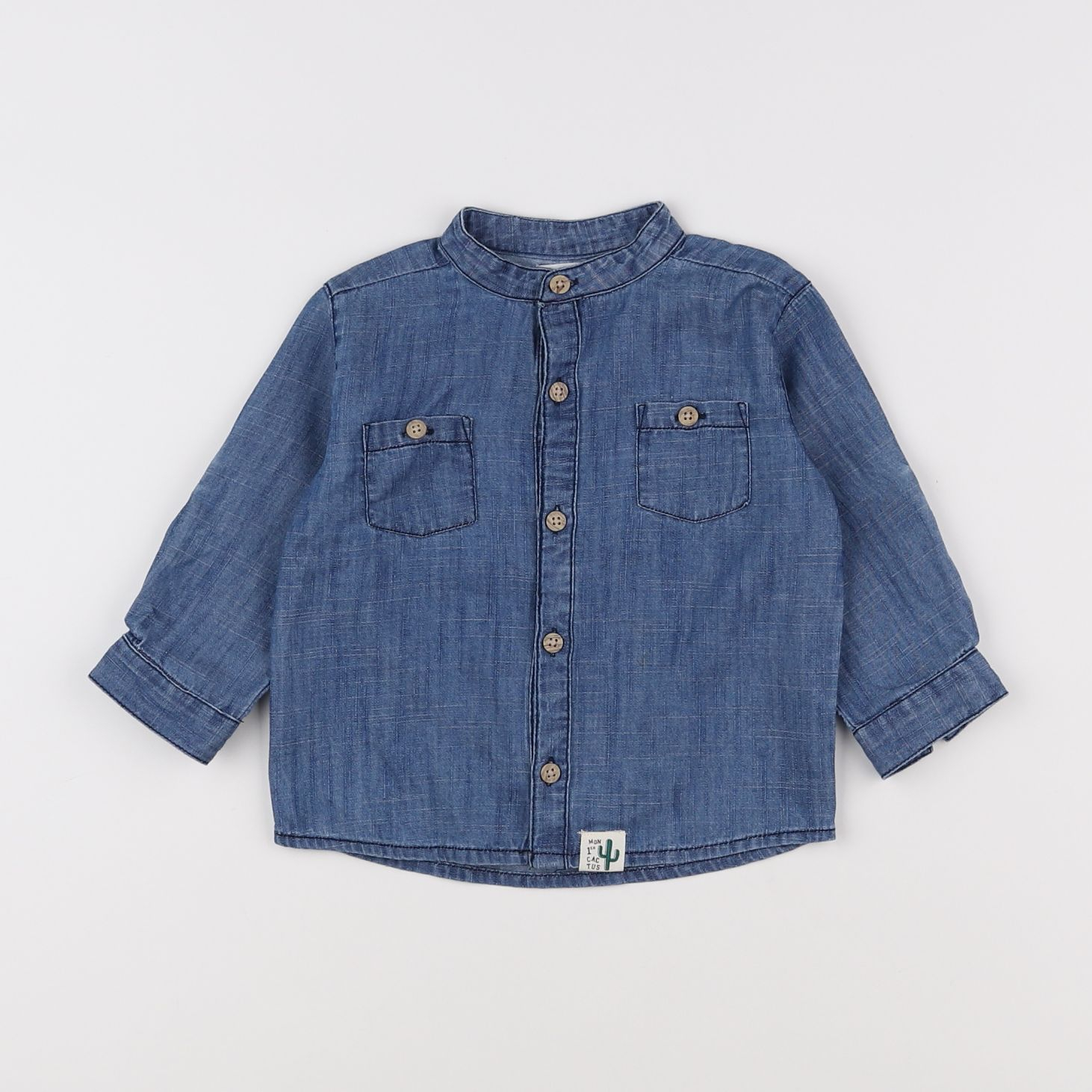 Boutchou - chemise bleu - 9 mois