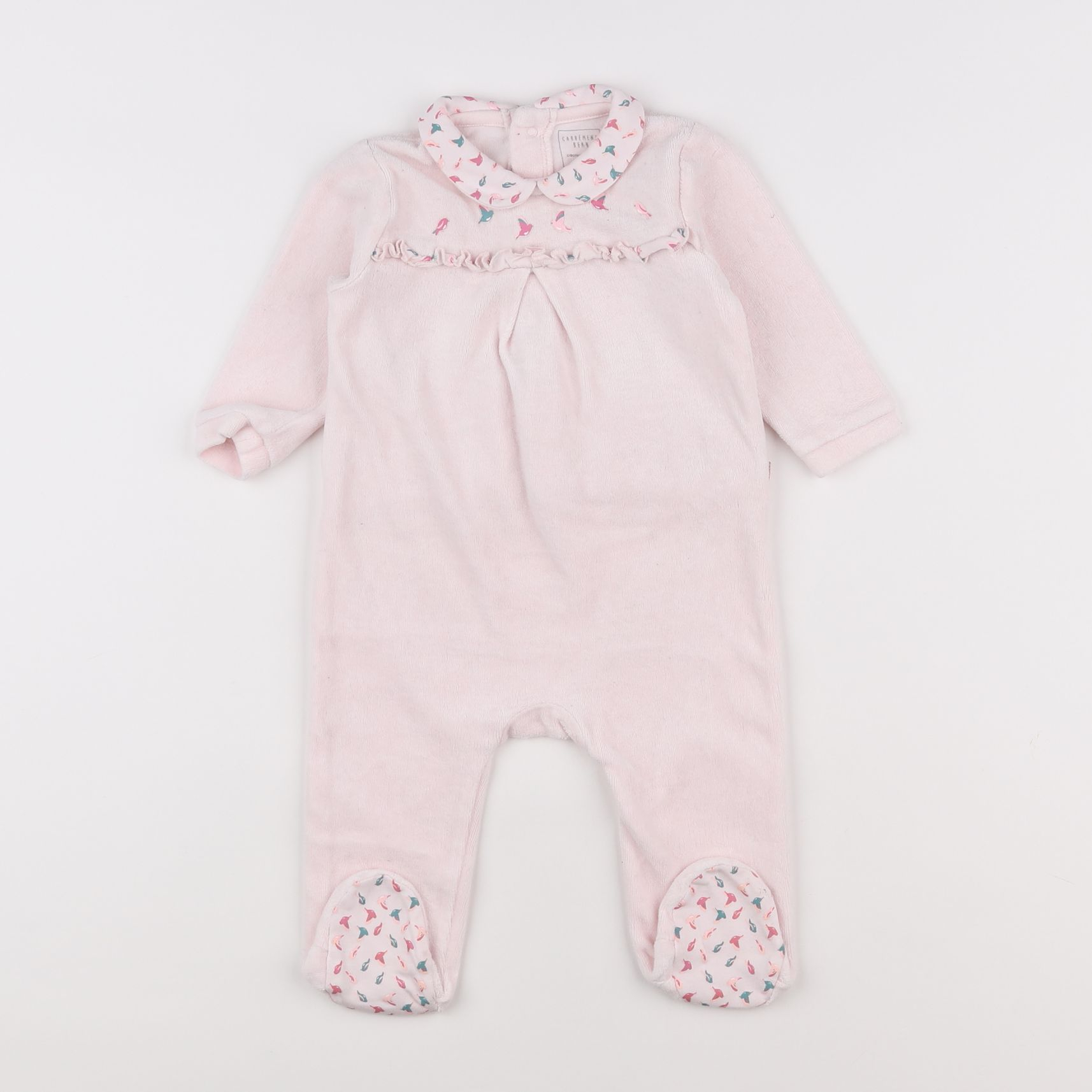 Carrément Beau - pyjama velours rose - 6 mois