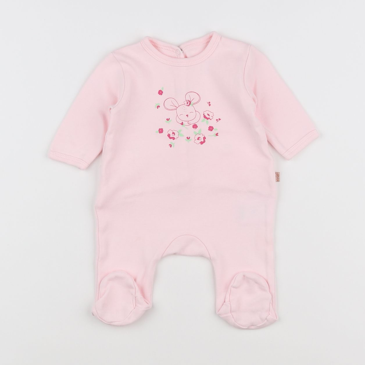 Carrément Beau - pyjama coton rose - 1 mois