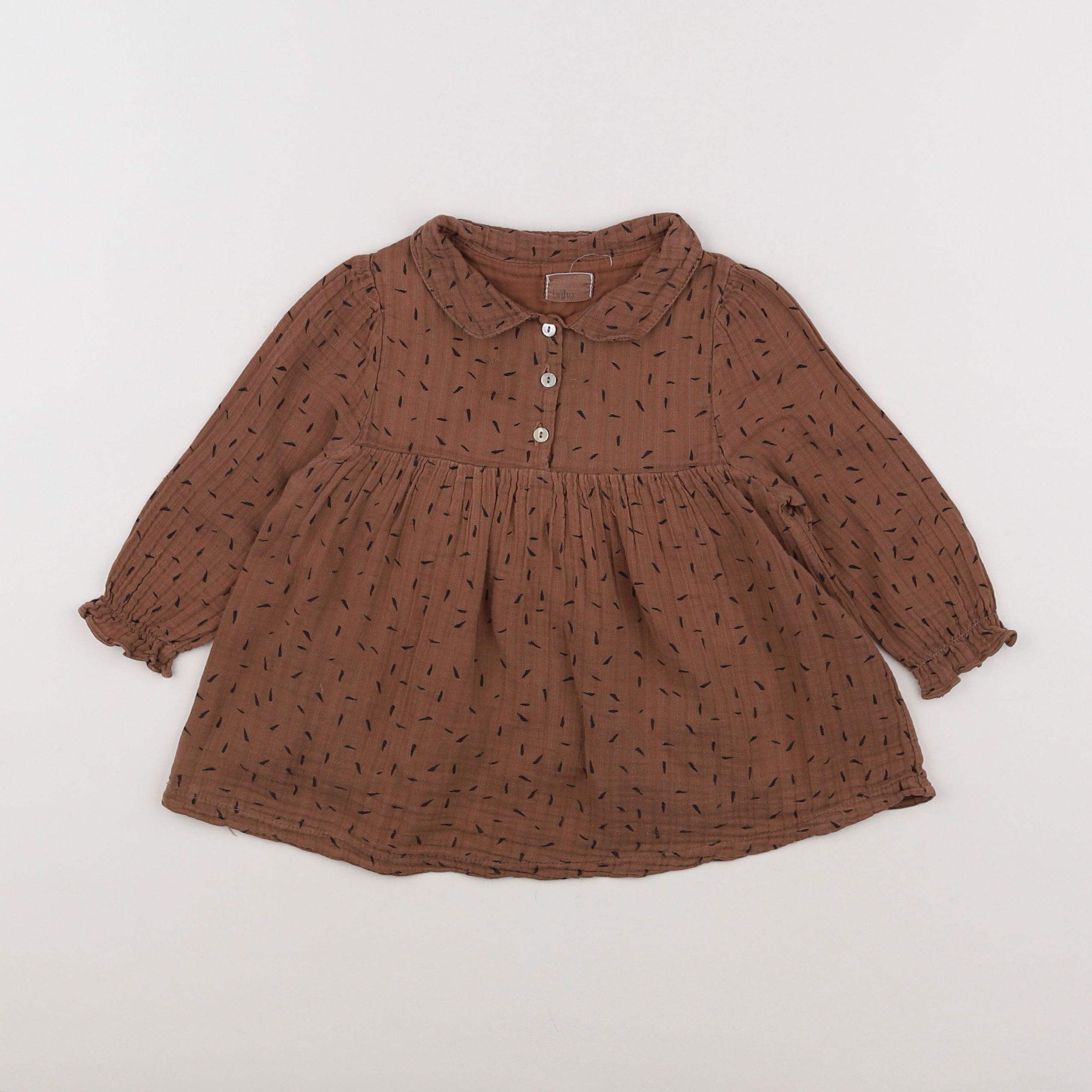 Buho - robe marron - 6/9 mois