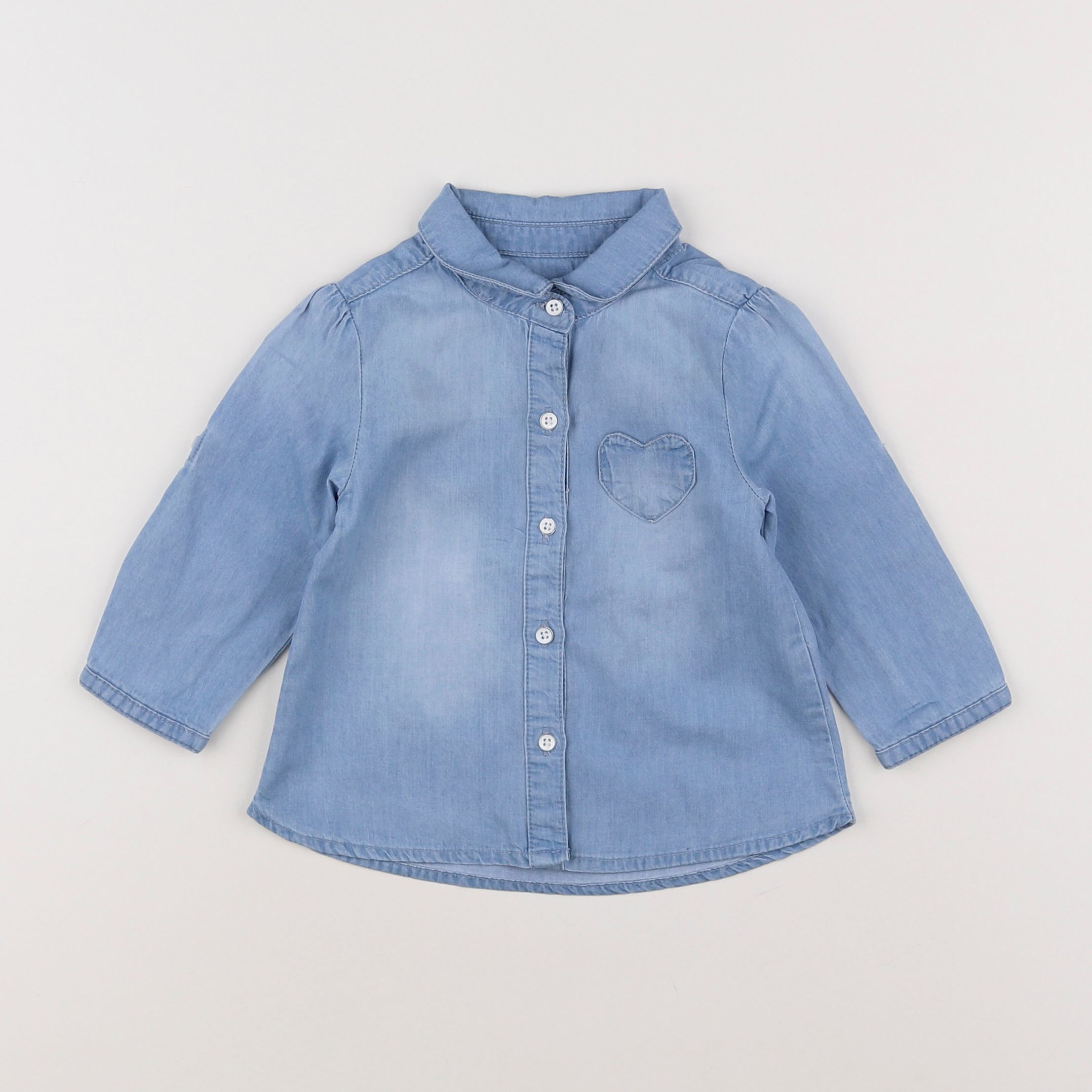 Vertbaudet - blouse bleu - 9 mois