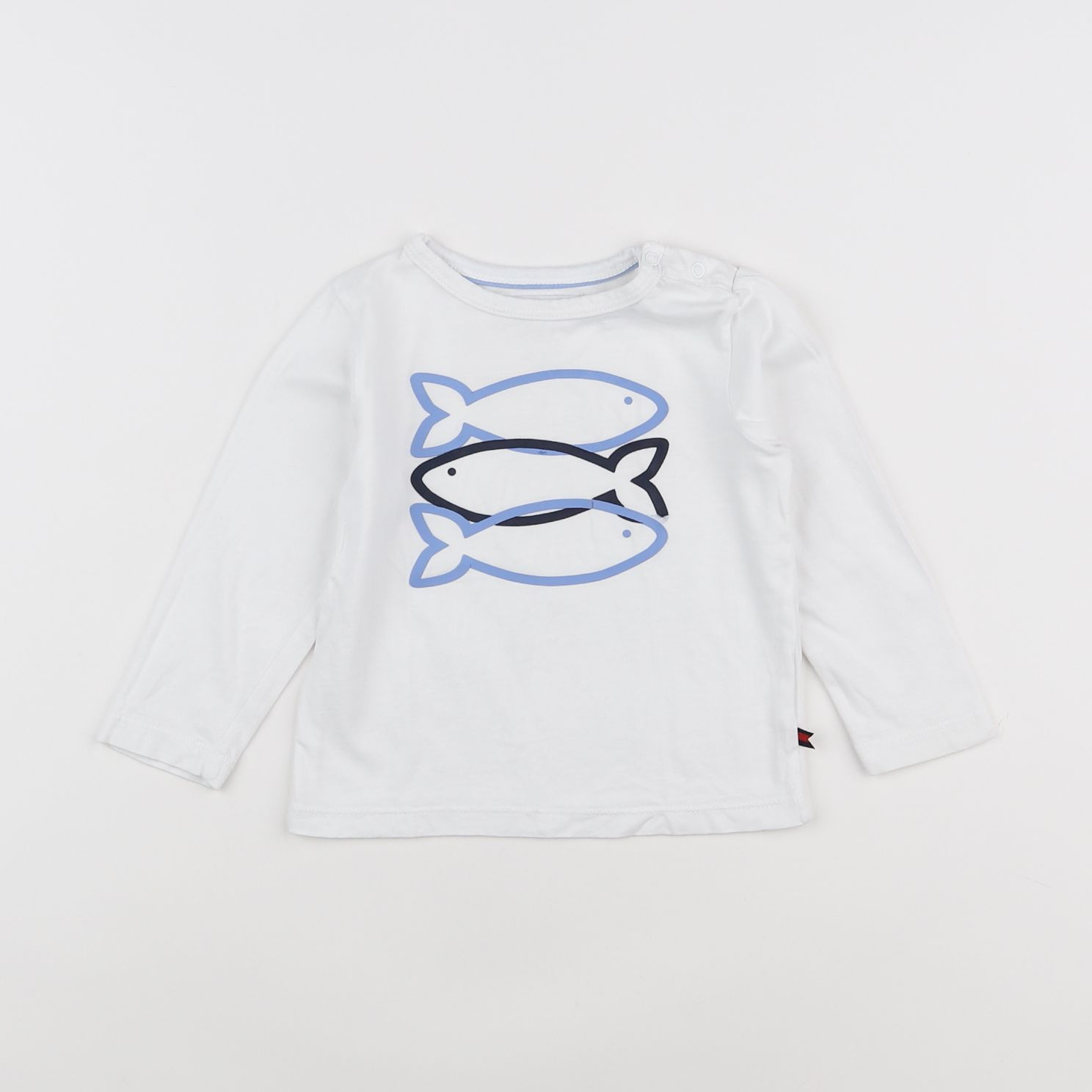 Cadet Rousselle - tee-shirt blanc, bleu - 12 mois