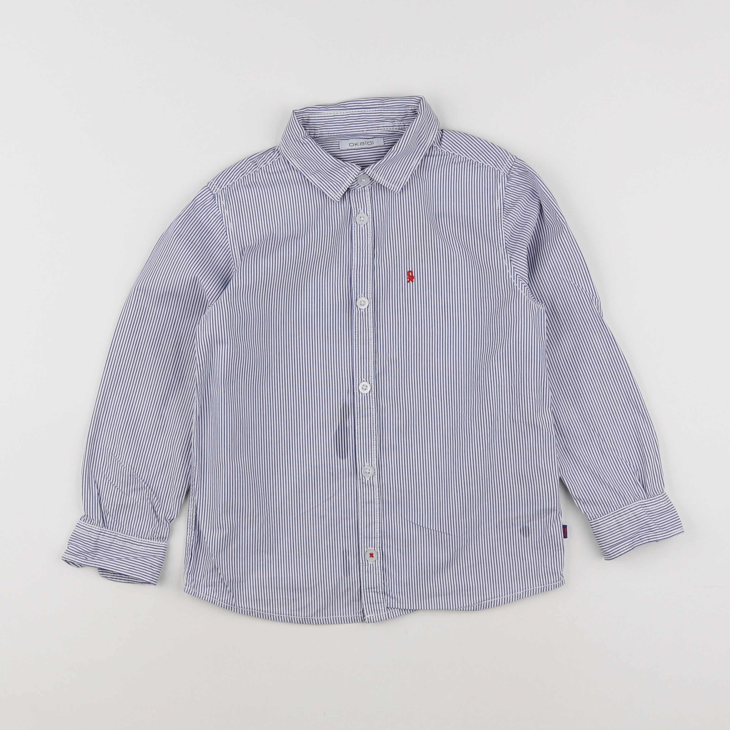 Okaidi - chemise blanc, bleu - 6 ans