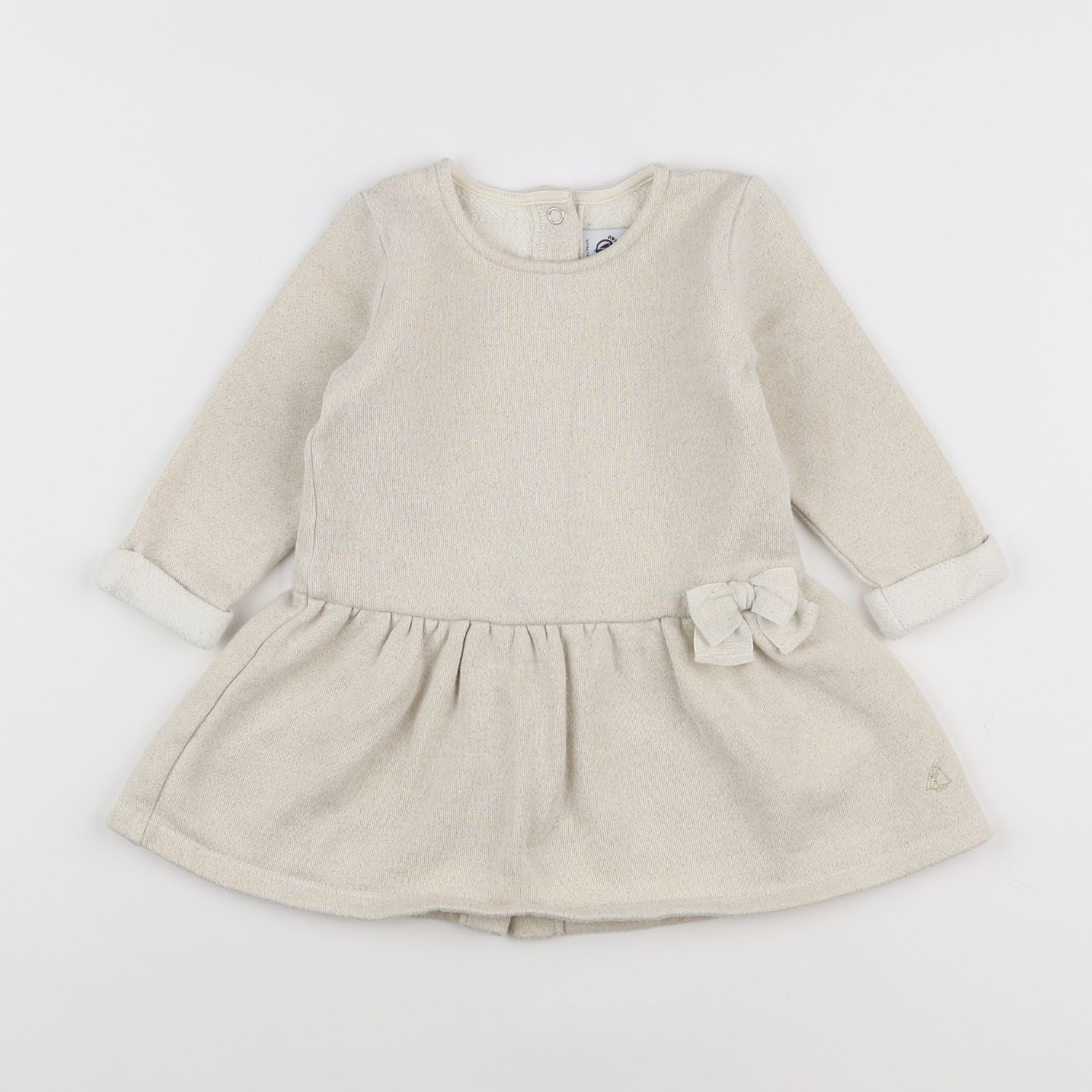 Petit Bateau - robe beige, or - 12 mois