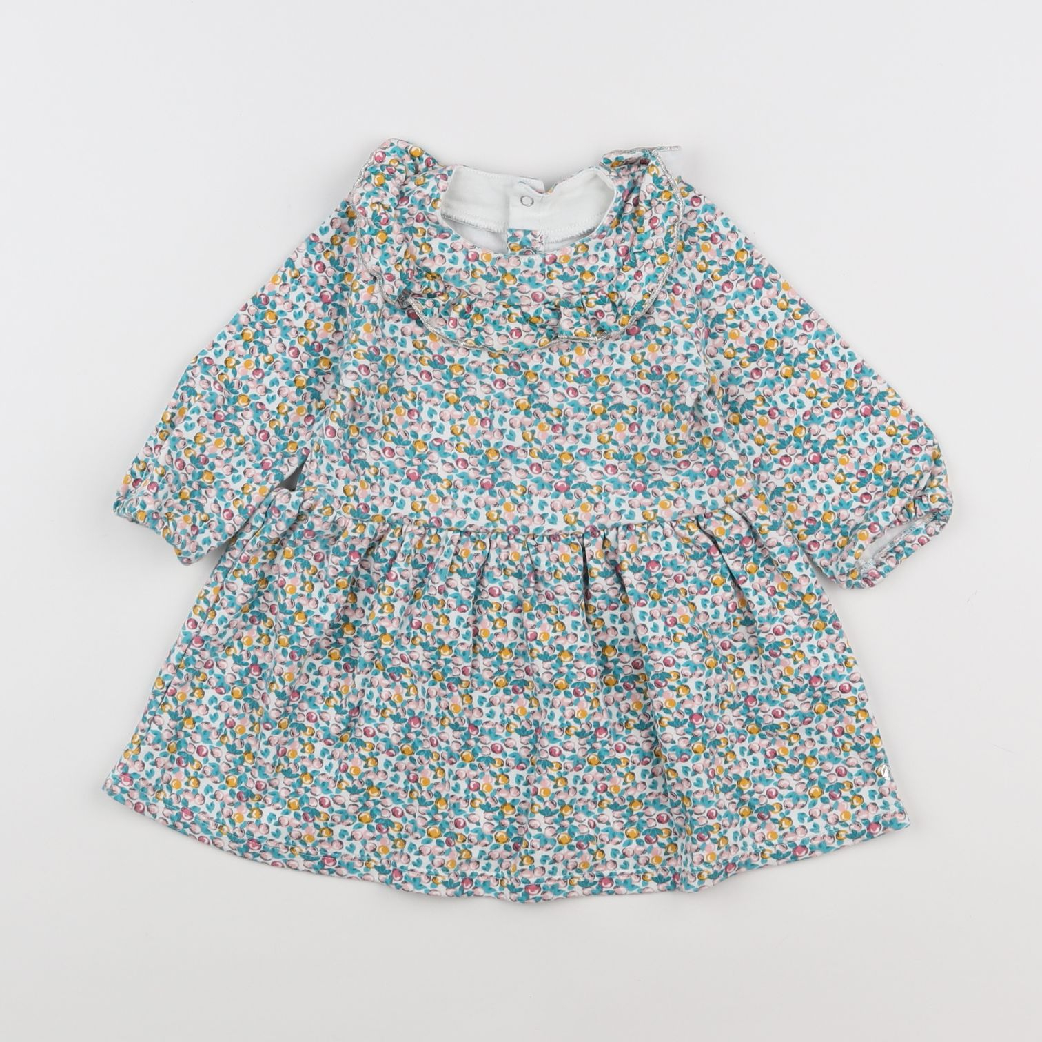 Petit Bateau - robe vert - 12 mois