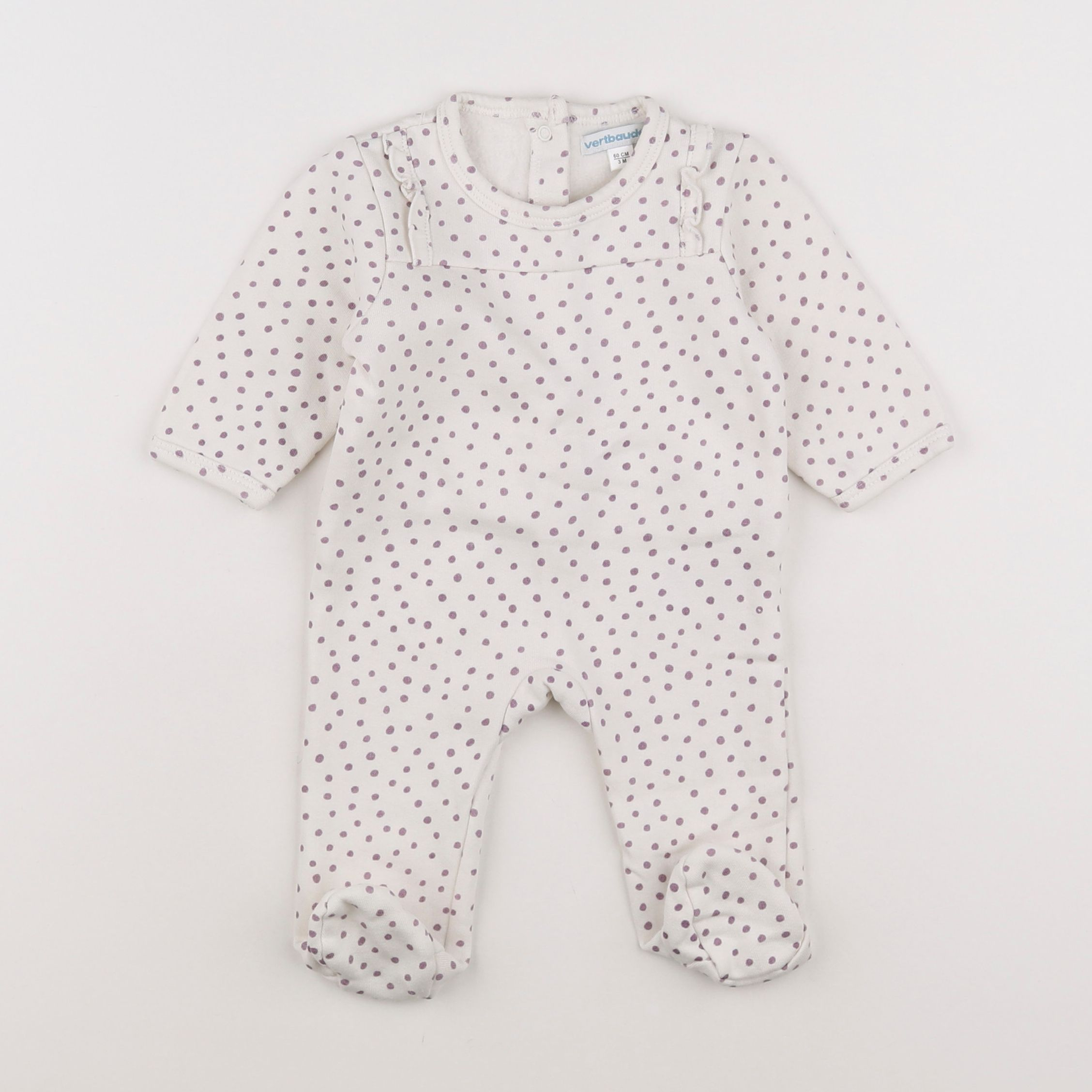 Vertbaudet - pyjama coton violet - 3 mois