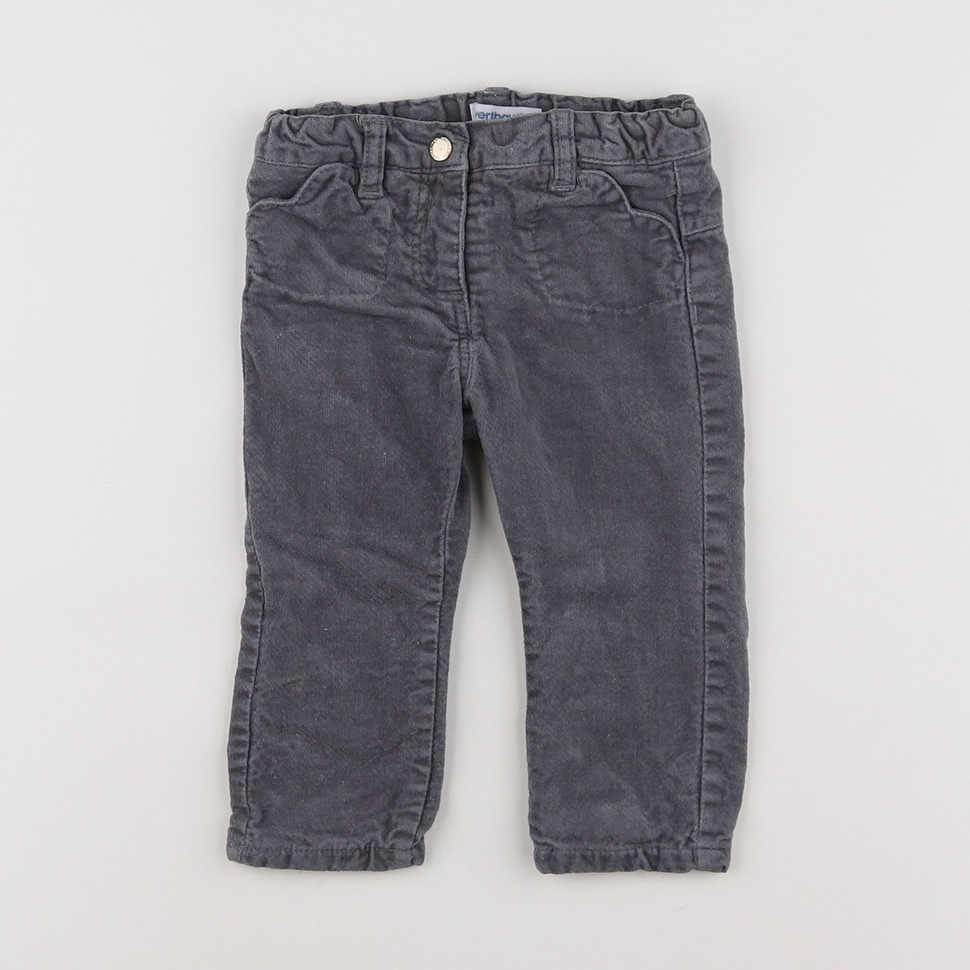 Vertbaudet - pantalon gris - 9 mois