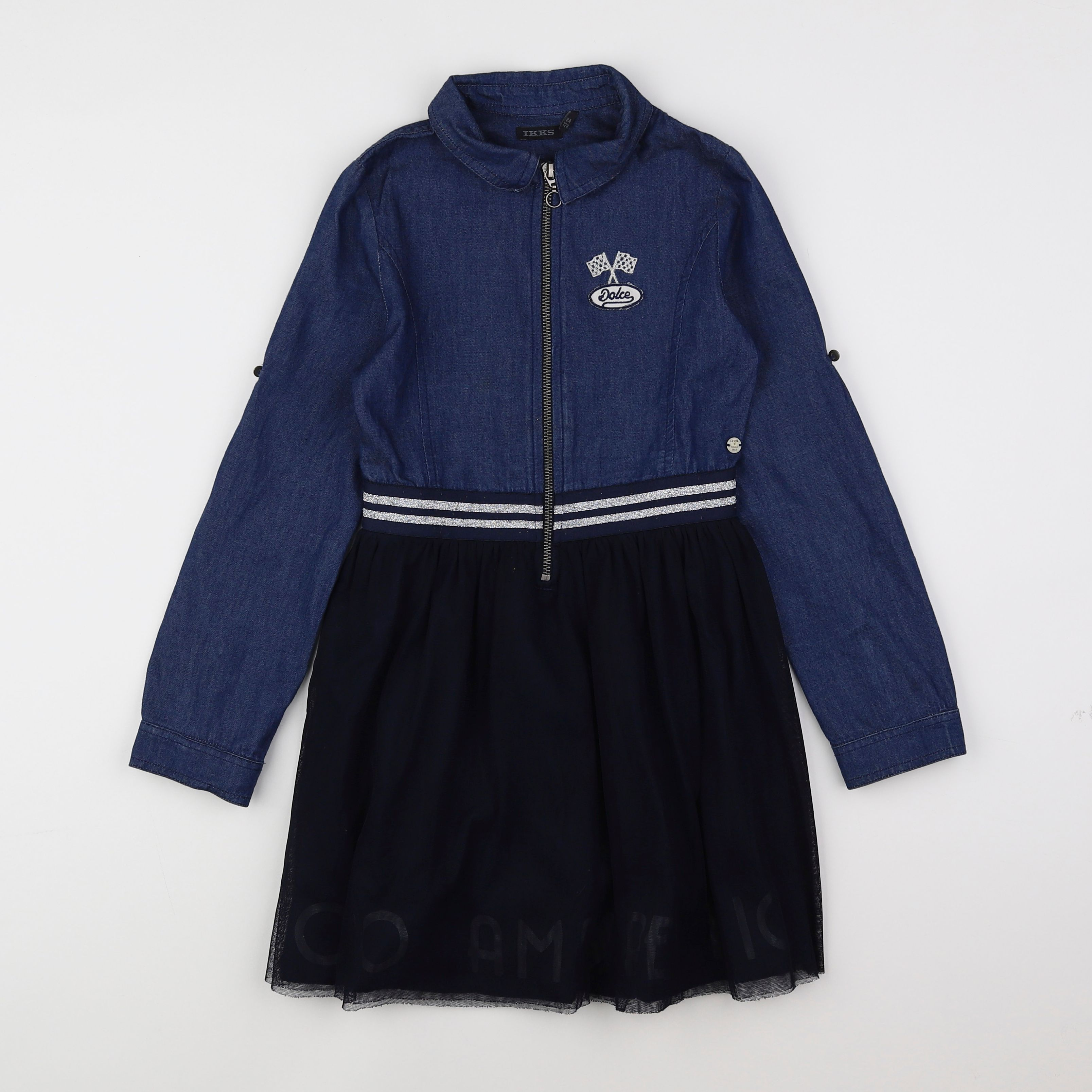 IKKS - robe bleu, noir - 8 ans