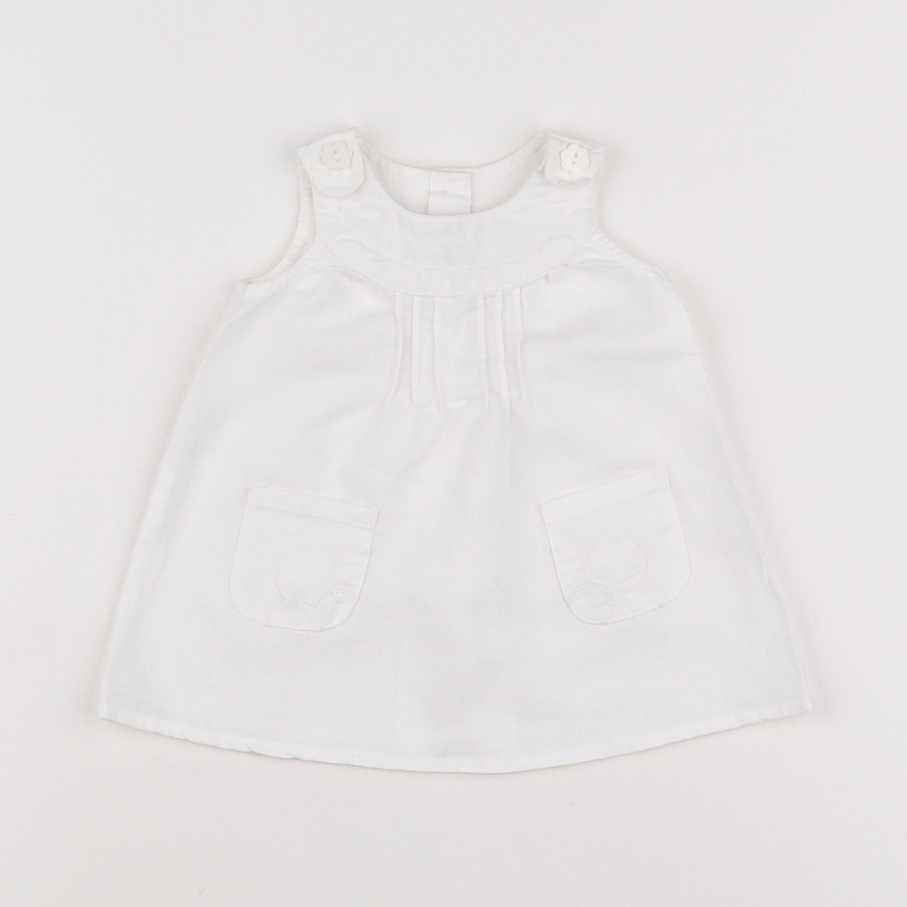 Benetton - robe blanc - 1/3 mois