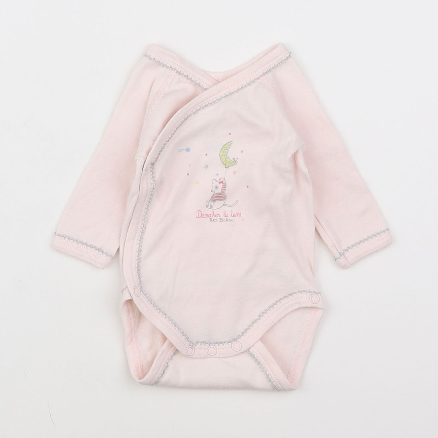 Petit Bateau - body rose - 0 mois