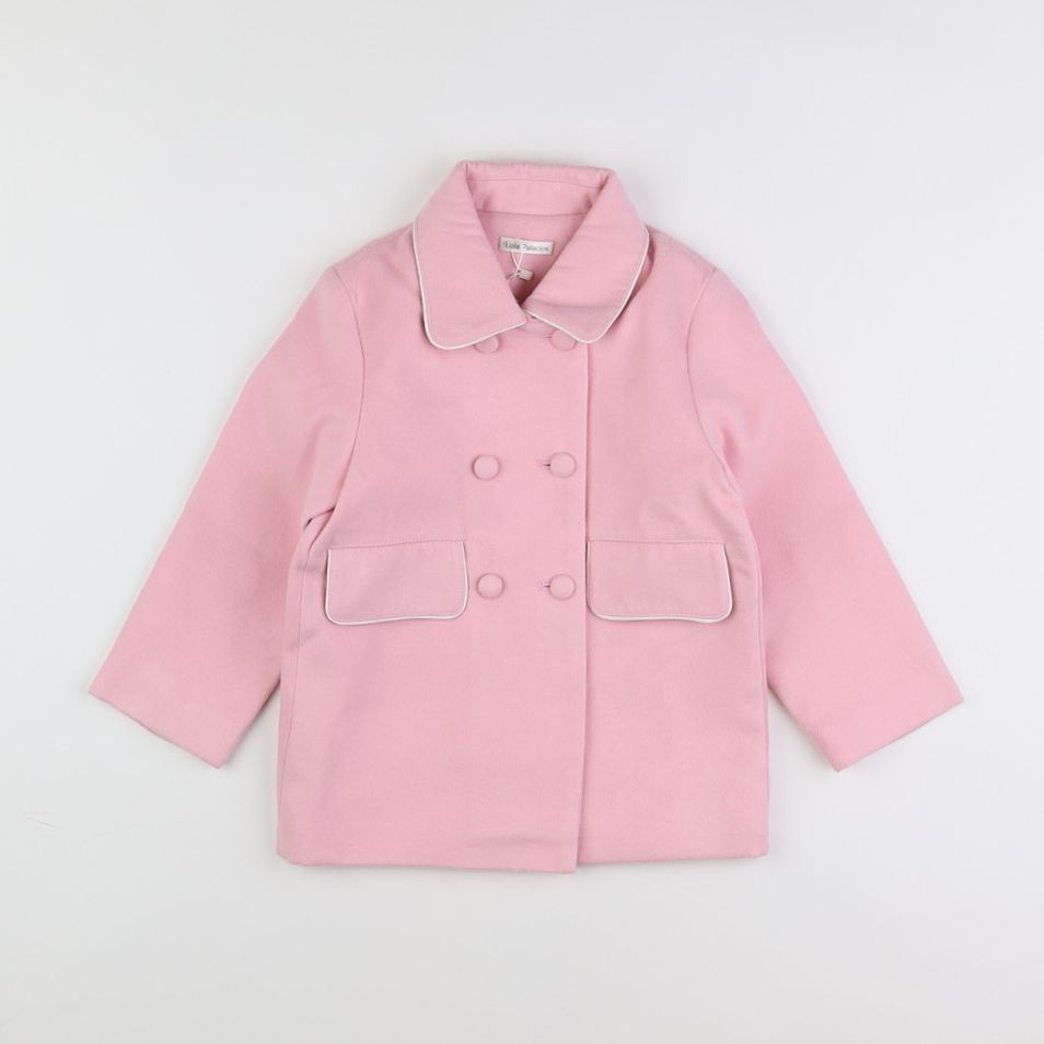 Lola Palacios - manteau blanc, rose (état neuf) - 4 ans