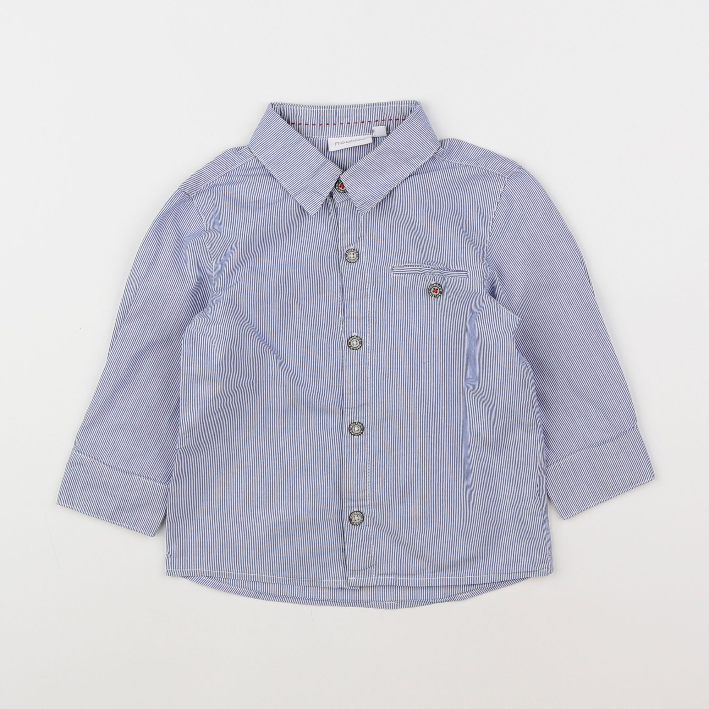 Noukie's - chemise blanc, bleu - 2 ans