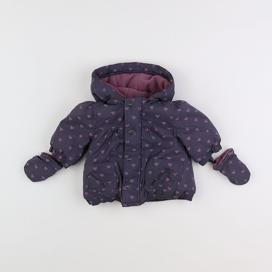 Vertbaudet - veste doublé violet - 3 mois