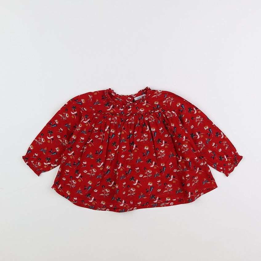 Boutchou - blouse rouge, bleu, blanc -12 mois