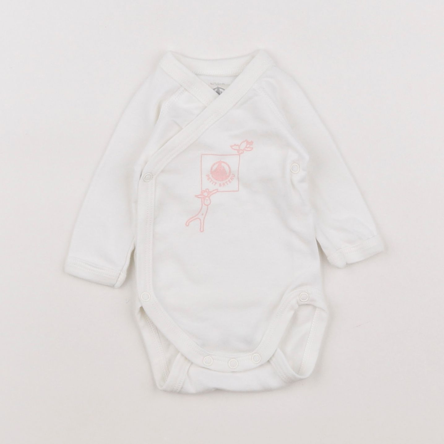 Petit Bateau - body blanc - 0 mois