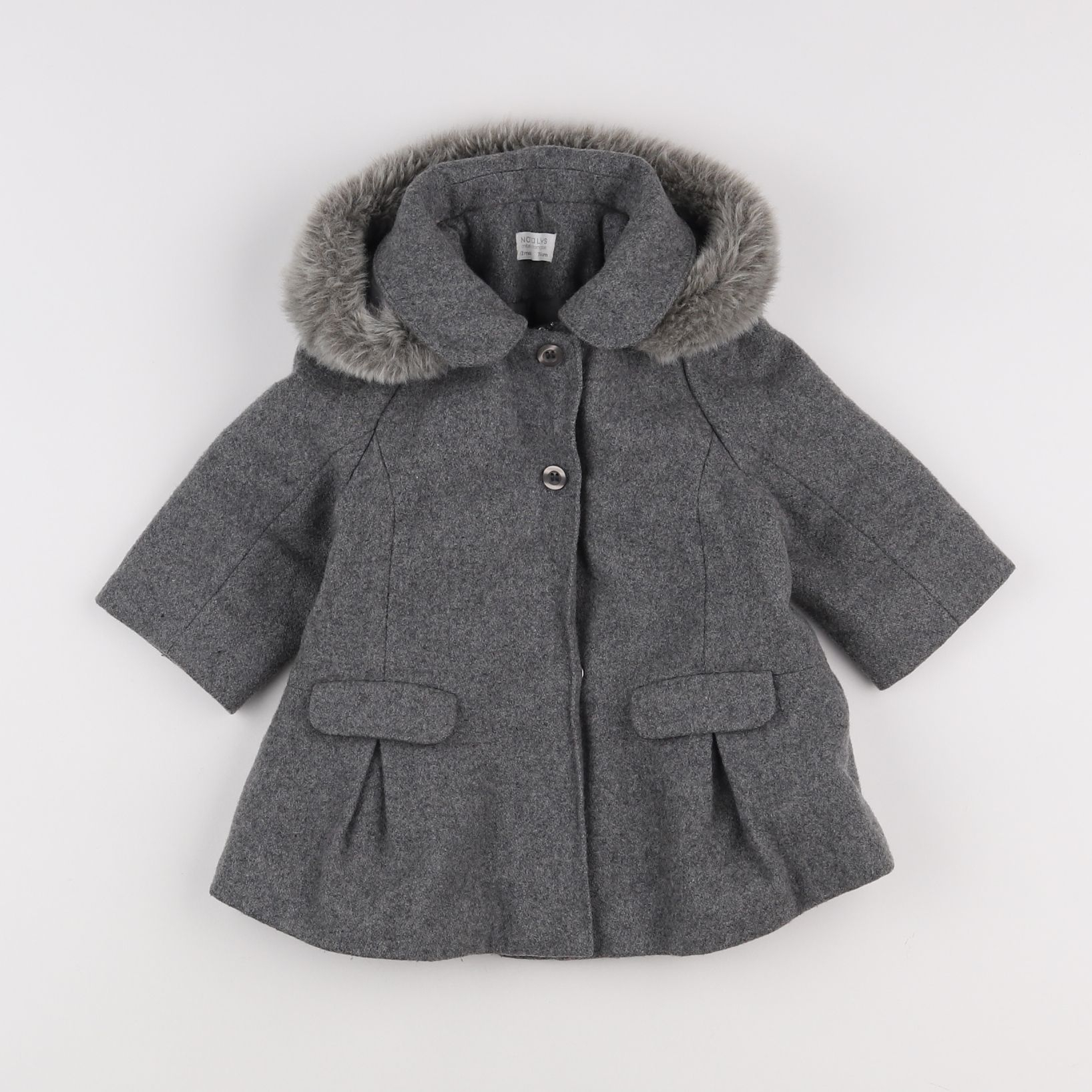 Natalys - manteau gris - 12 mois