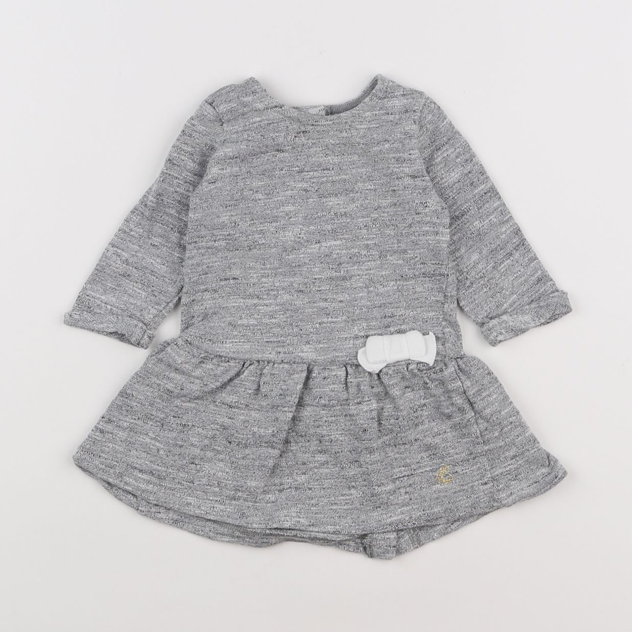 Petit Bateau - robe gris - 3 mois