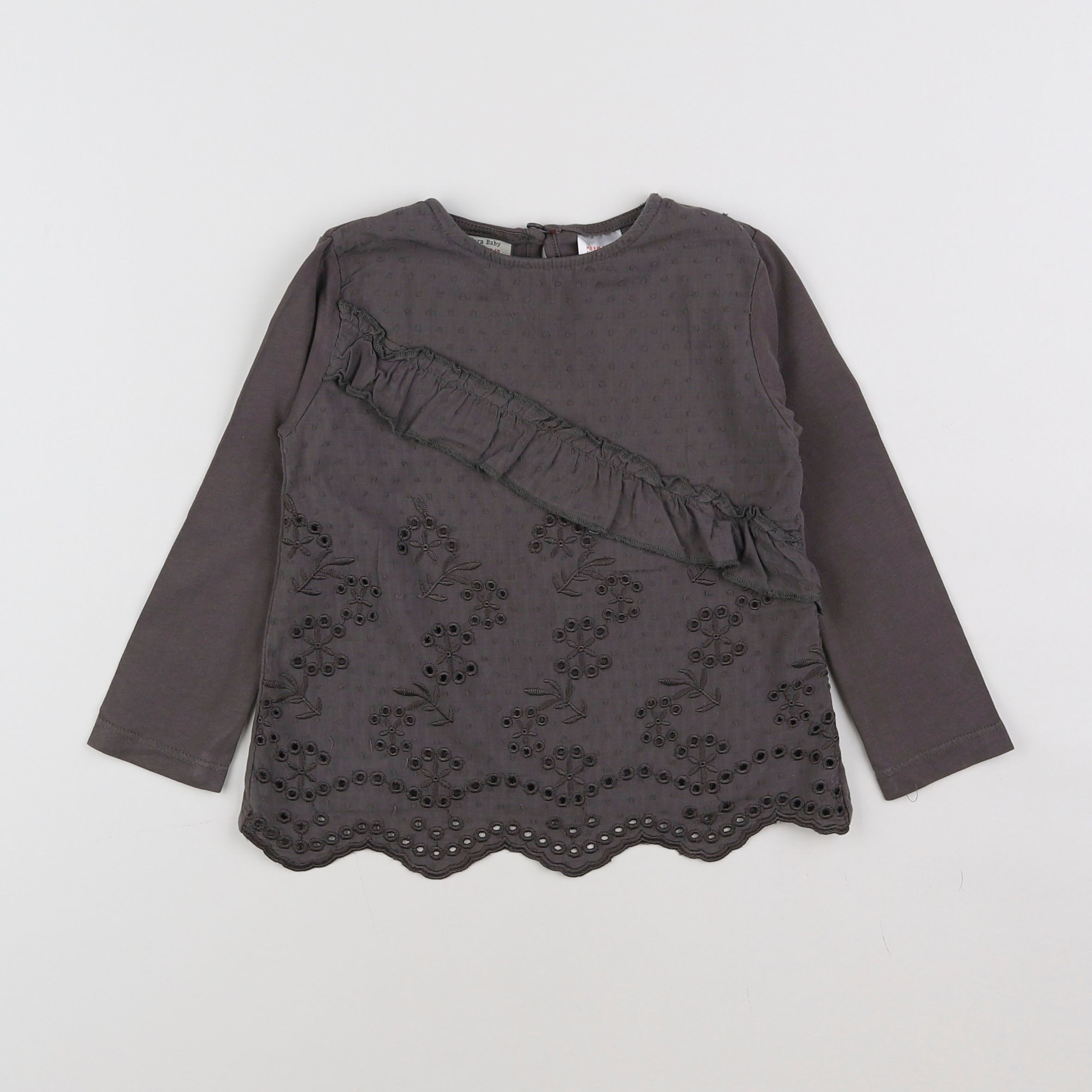 Zara - blouse gris - 2/3 ans