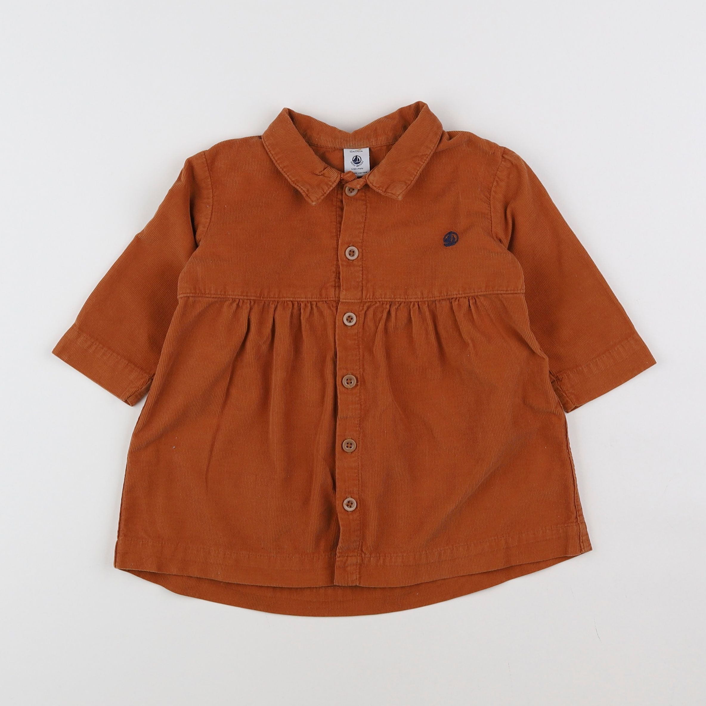 Petit Bateau - robe marron - 12 mois