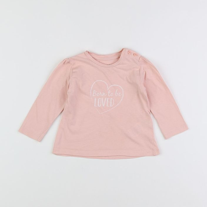 Vertbaudet - tee-shirt rose - 12 mois