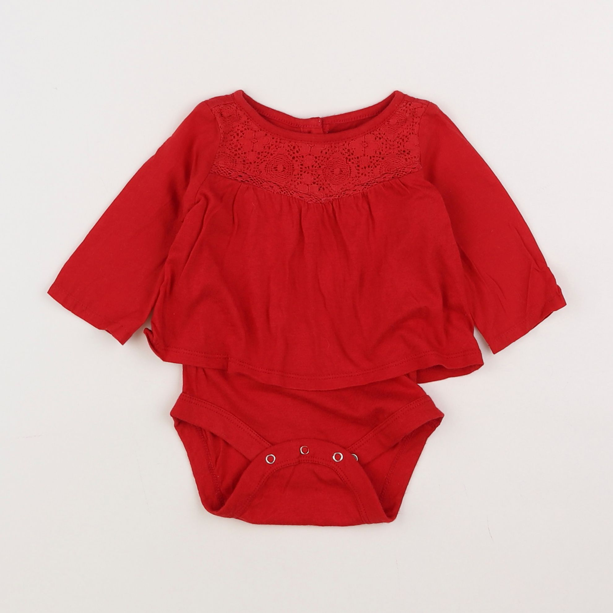 GAP - body tee-shirt rouge - 0/3 mois