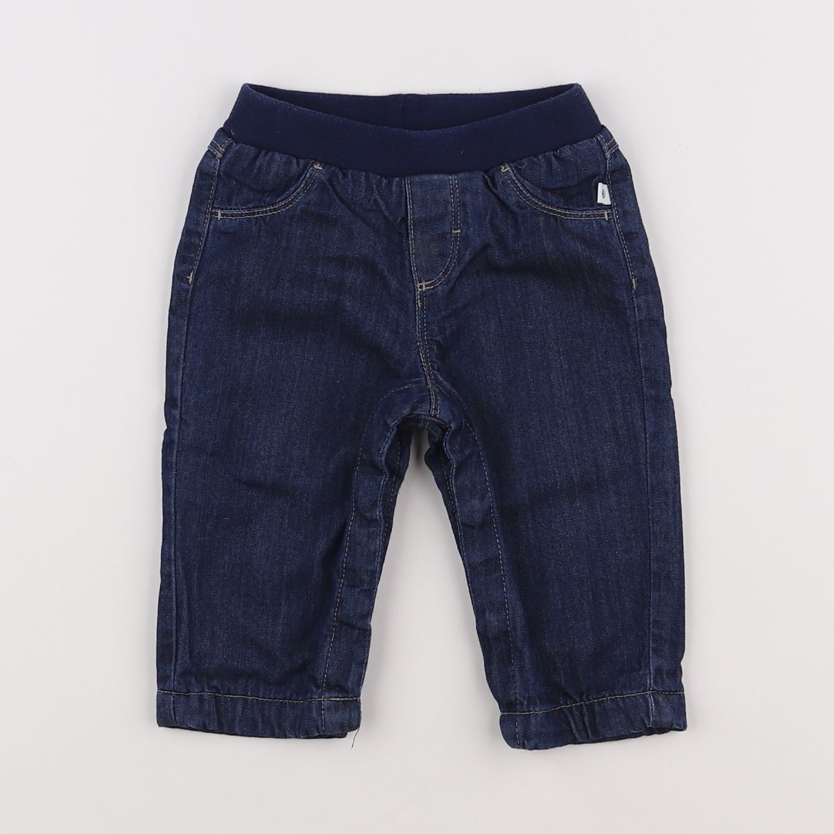 Petit Bateau - pantalon doublé bleu - 12 mois