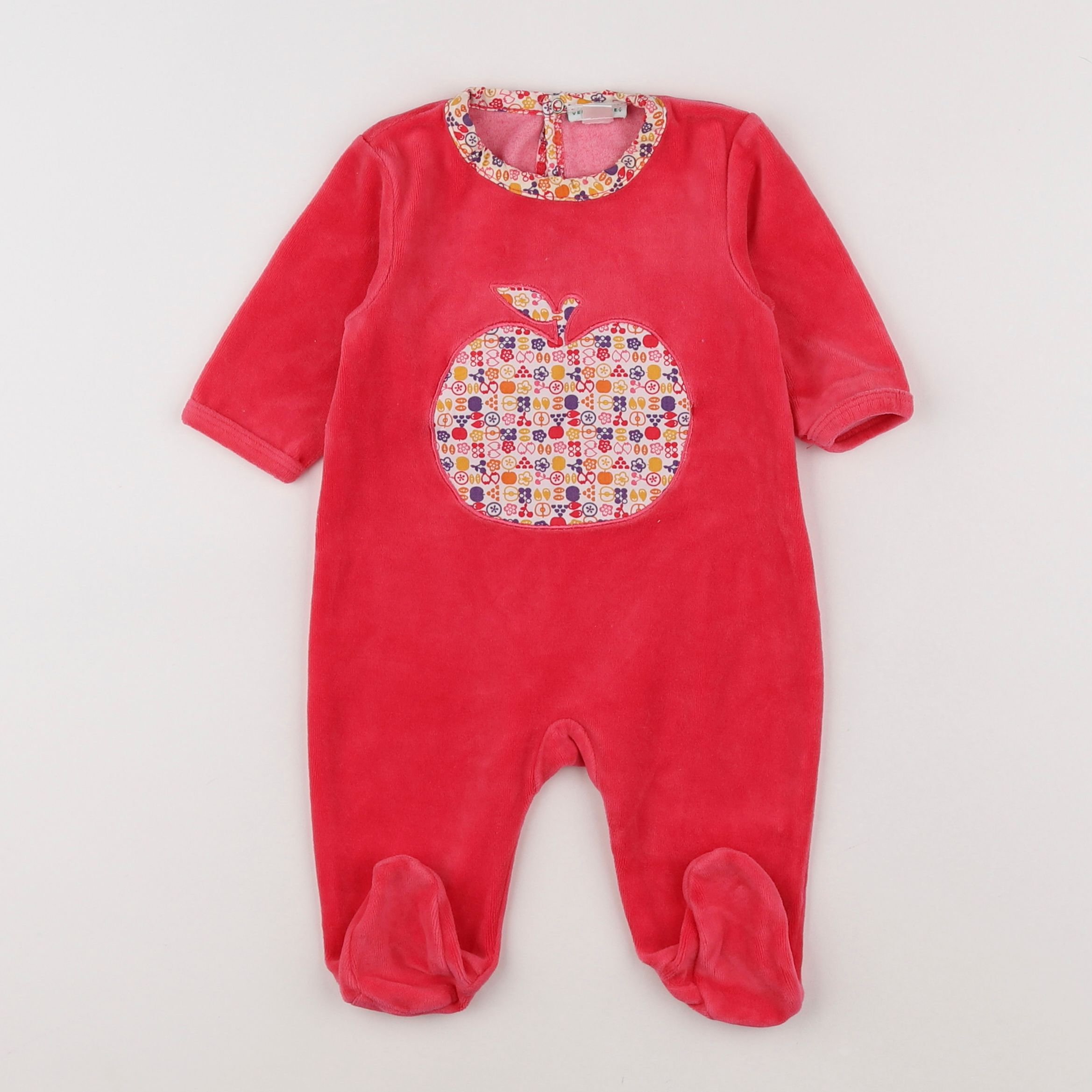 Vertbaudet - pyjama velours rose - 3 mois