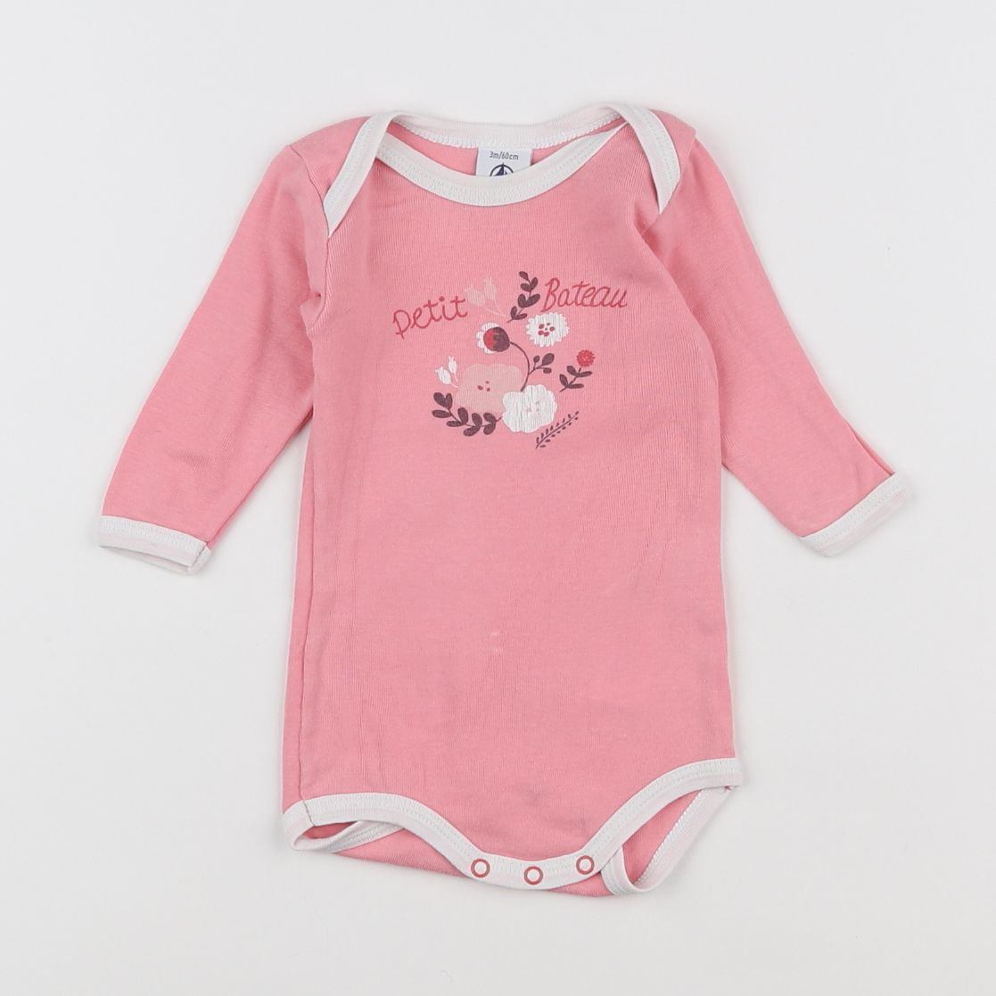 Petit Bateau - body rose - 3 mois