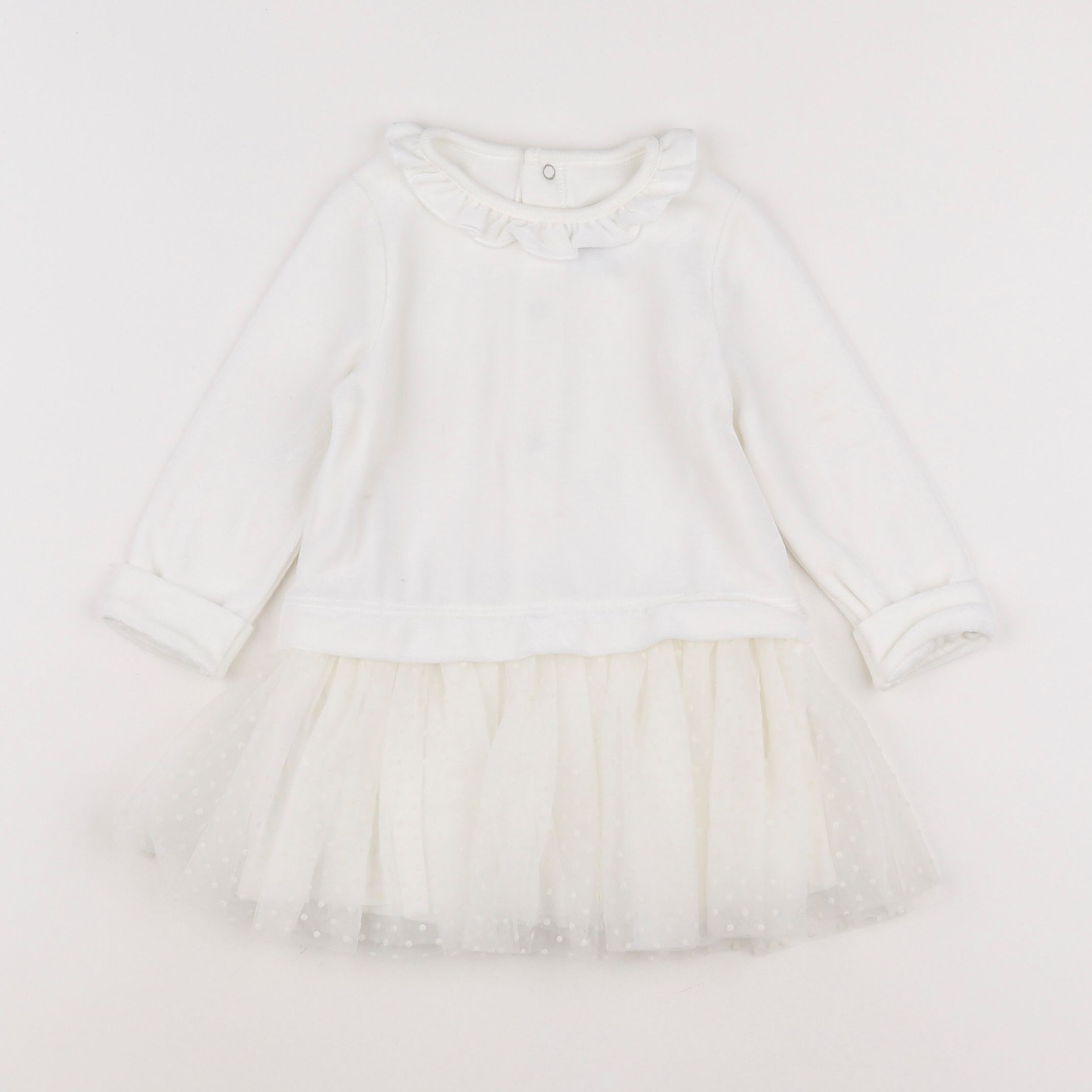 Petit Bateau - robe blanc - 12 mois