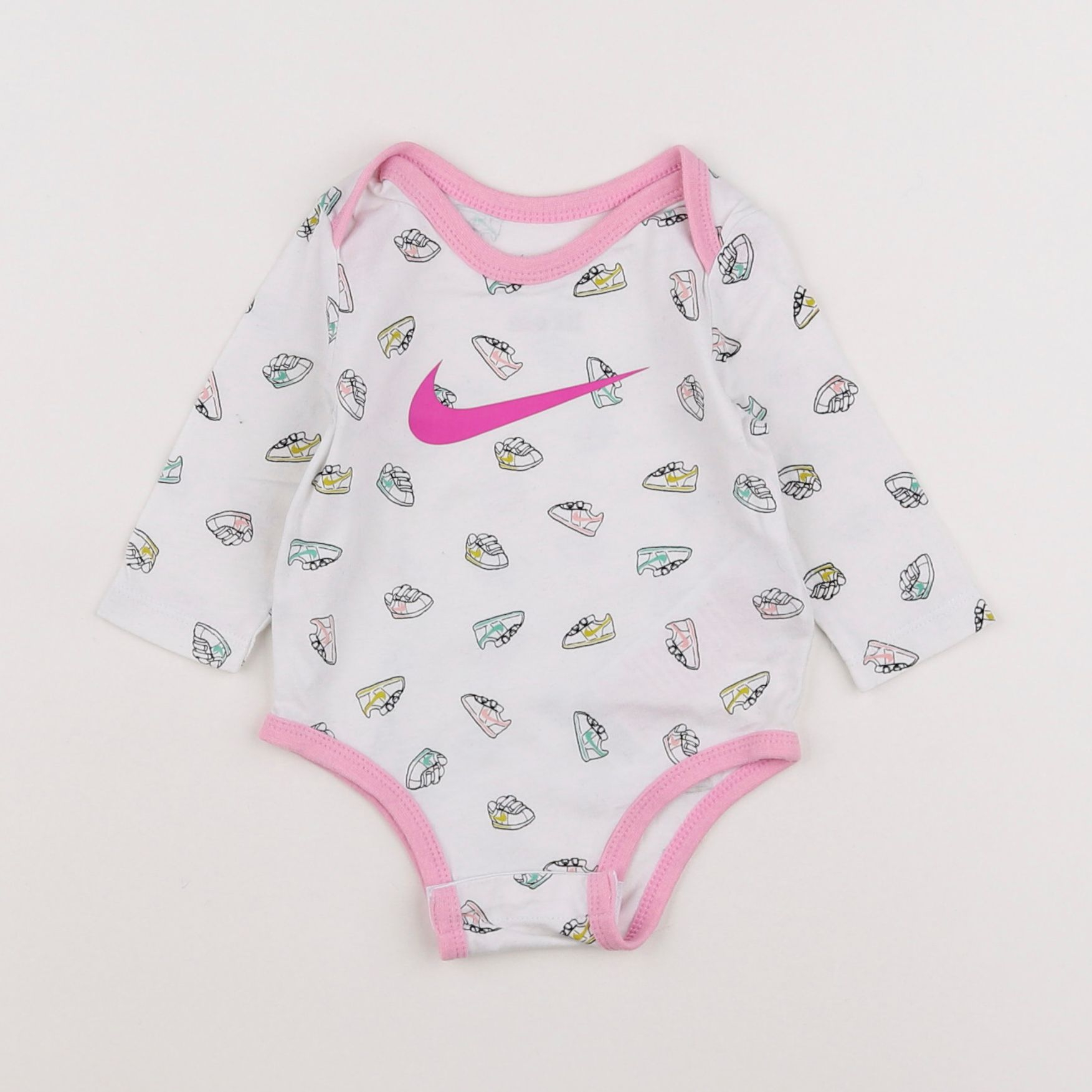 Nike - body blanc, rose - 3 mois