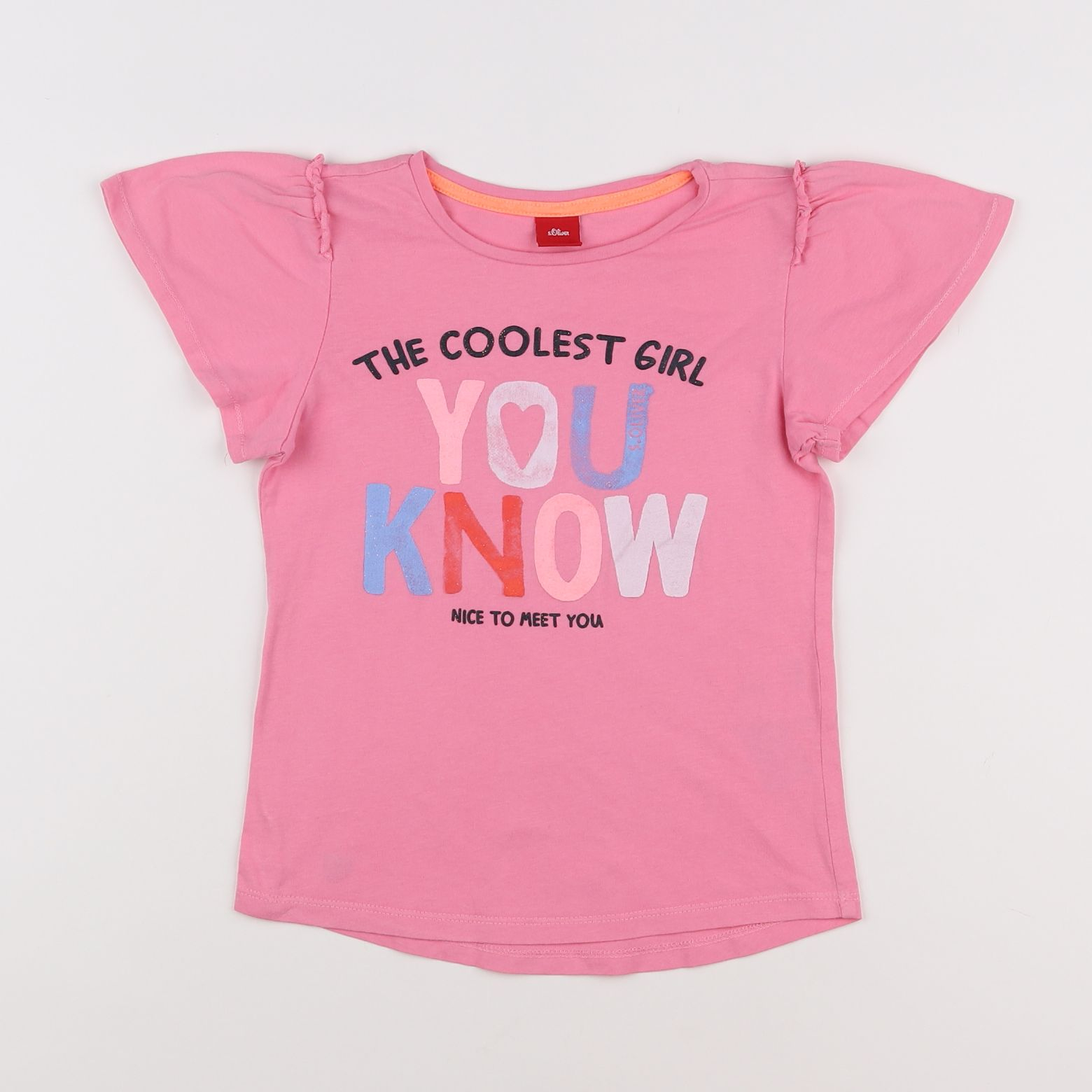 s.Oliver - tee-shirt rose - 7/8 ans