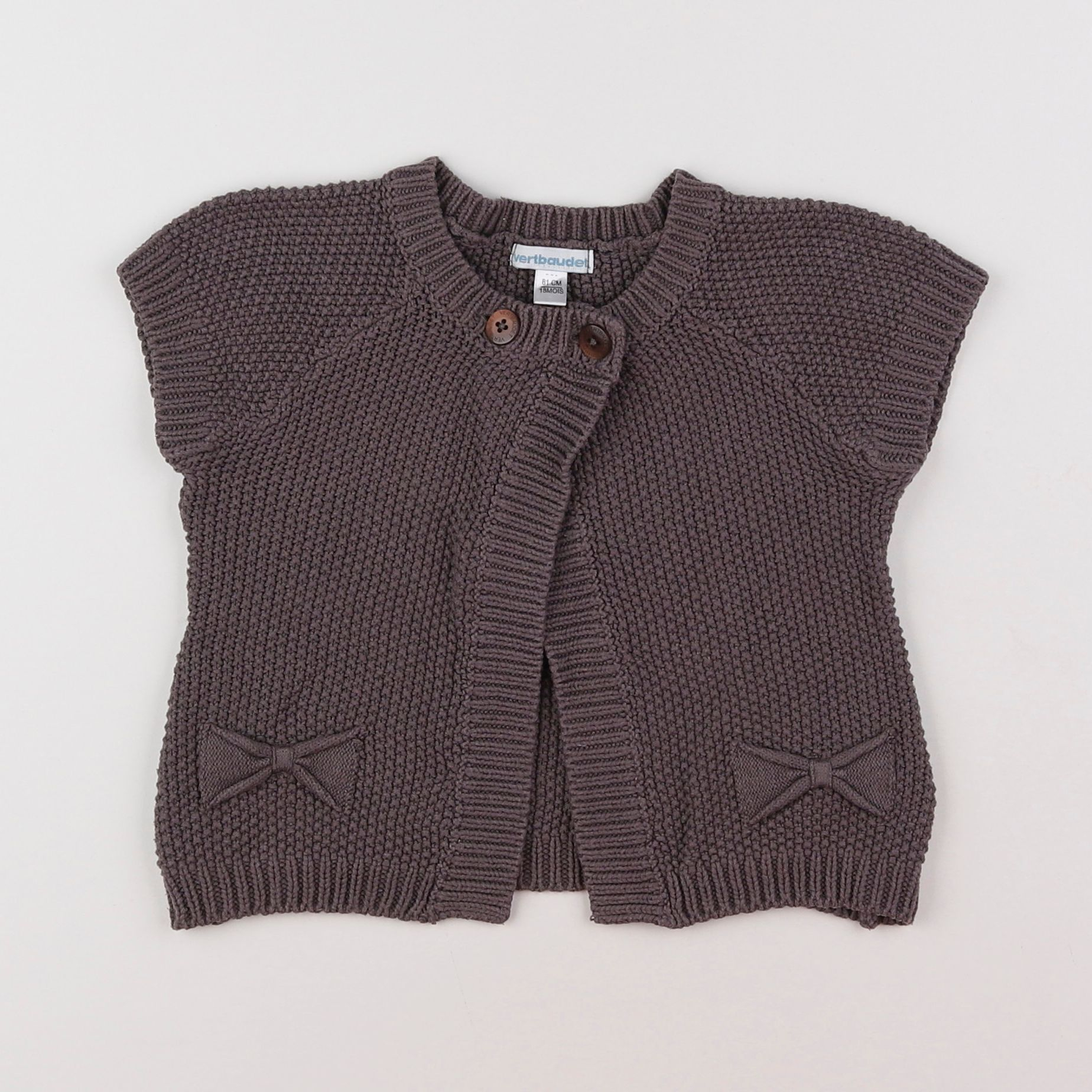 Vertbaudet - gilet marron - 18 mois