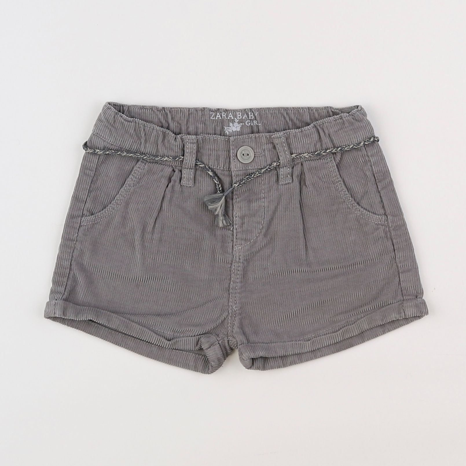 Zara - short gris - 12/18 mois