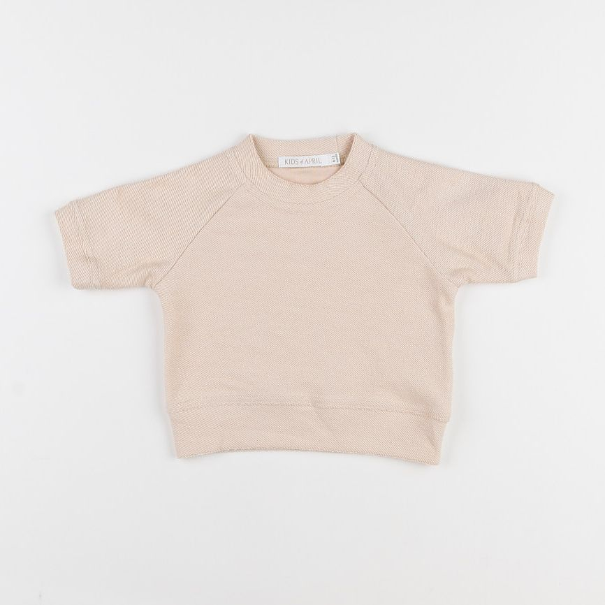 Kids of April  - sweat manches courtes beige - 12 mois