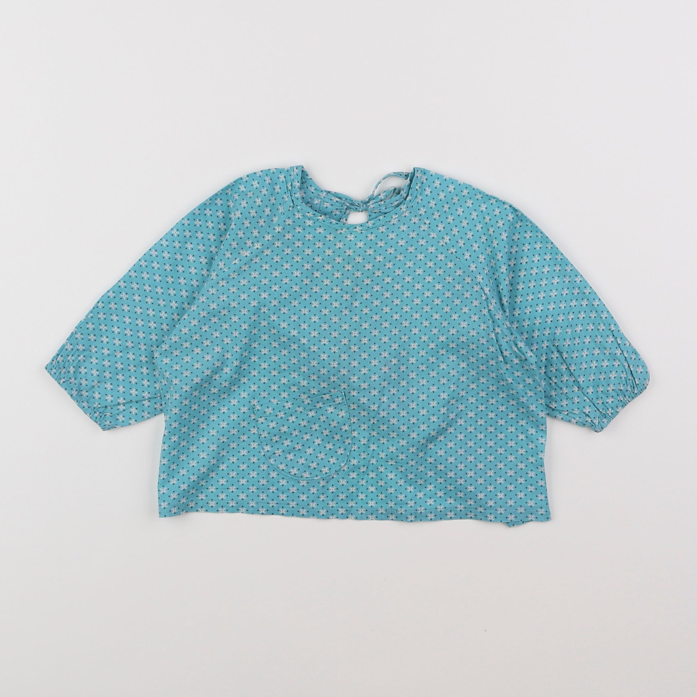 Petit Pan - blouse bleu - 6 mois