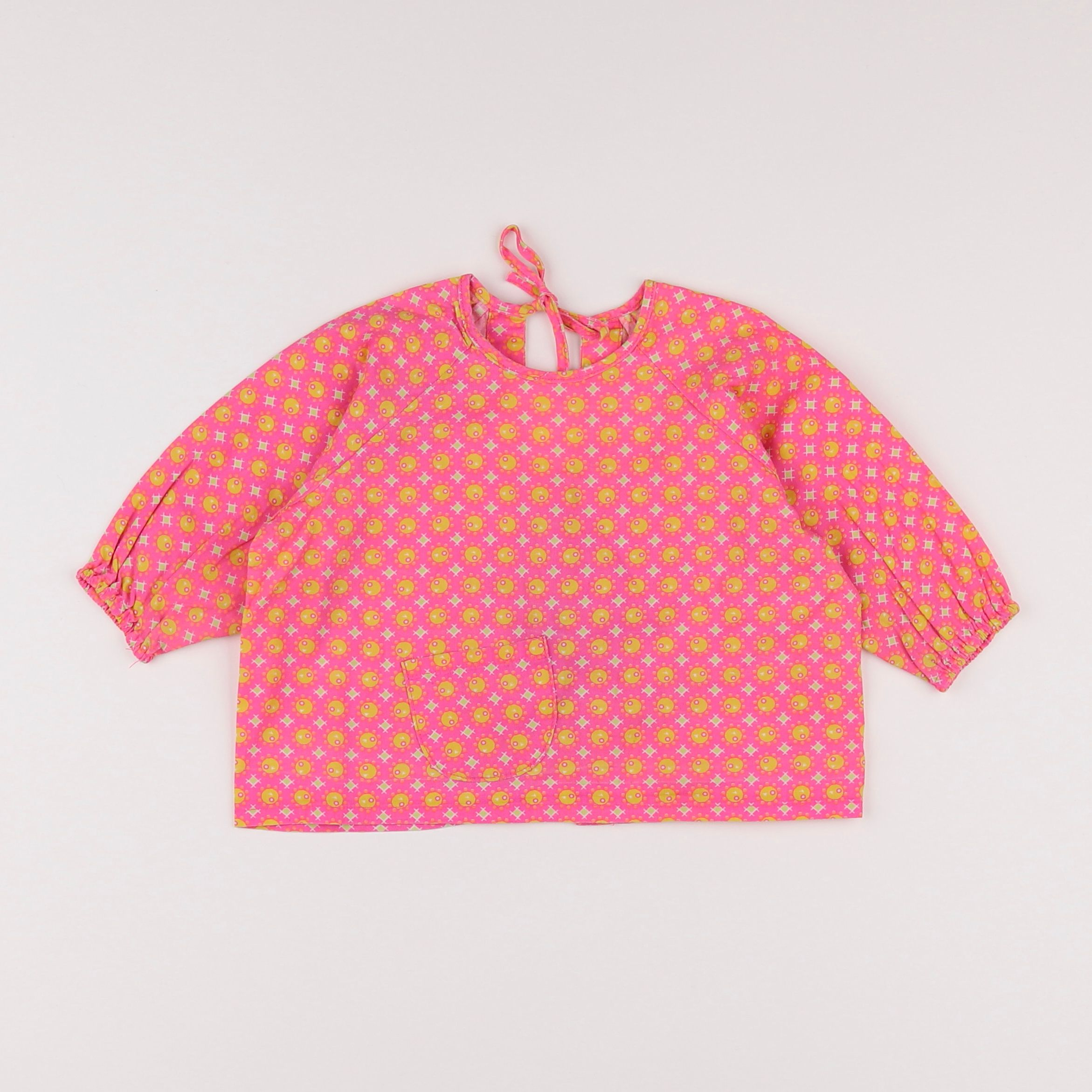 Petit Pan - blouse rose, jaune - 6/9 mois