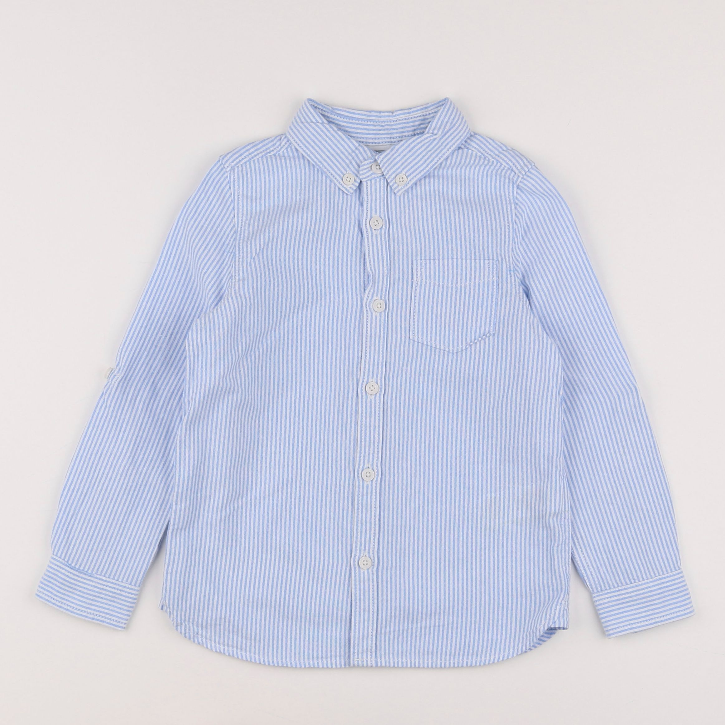 Marks & Spencer  - chemise blanc, bleu - 3/4 ans