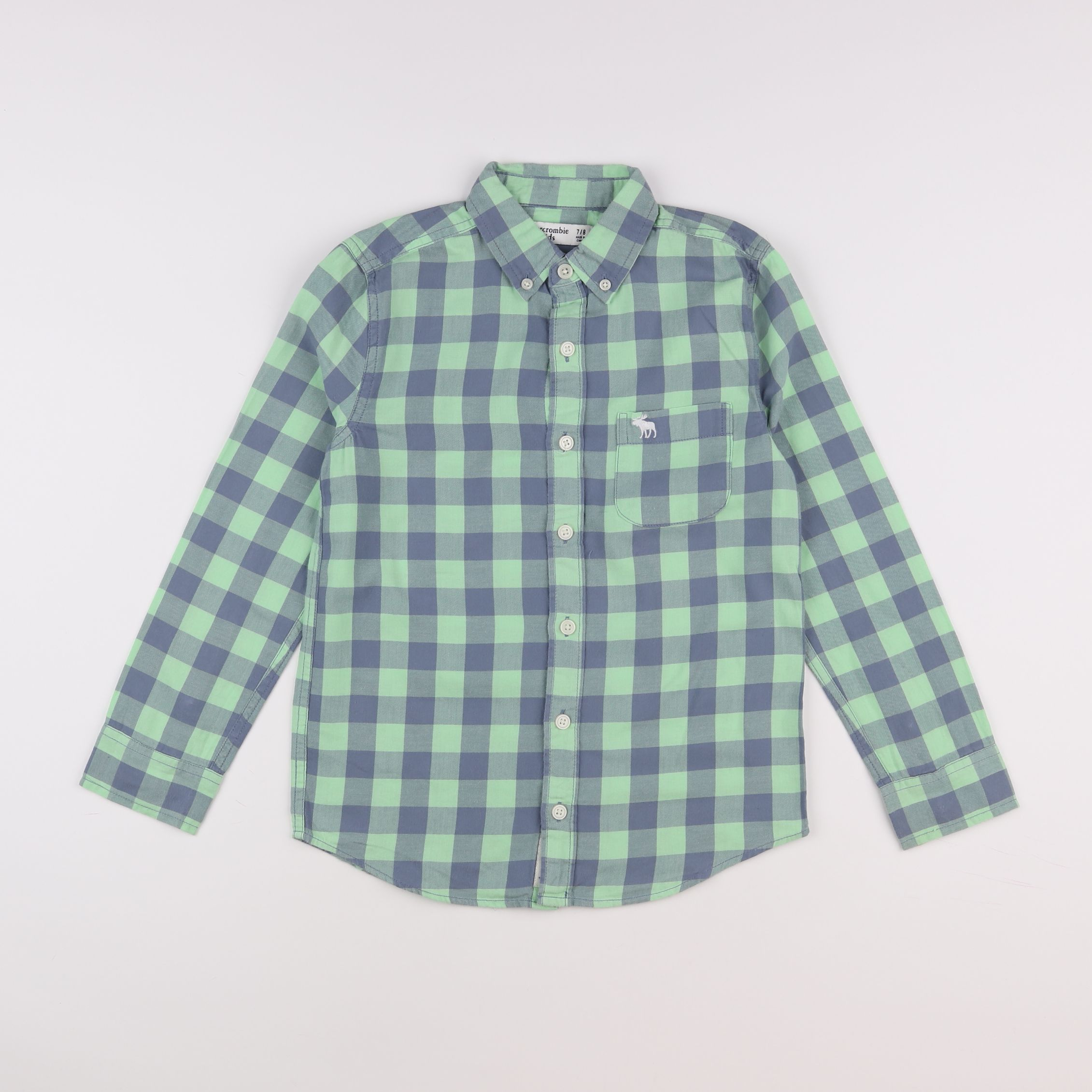 Abercrombie - chemise vert - 7/8 ans