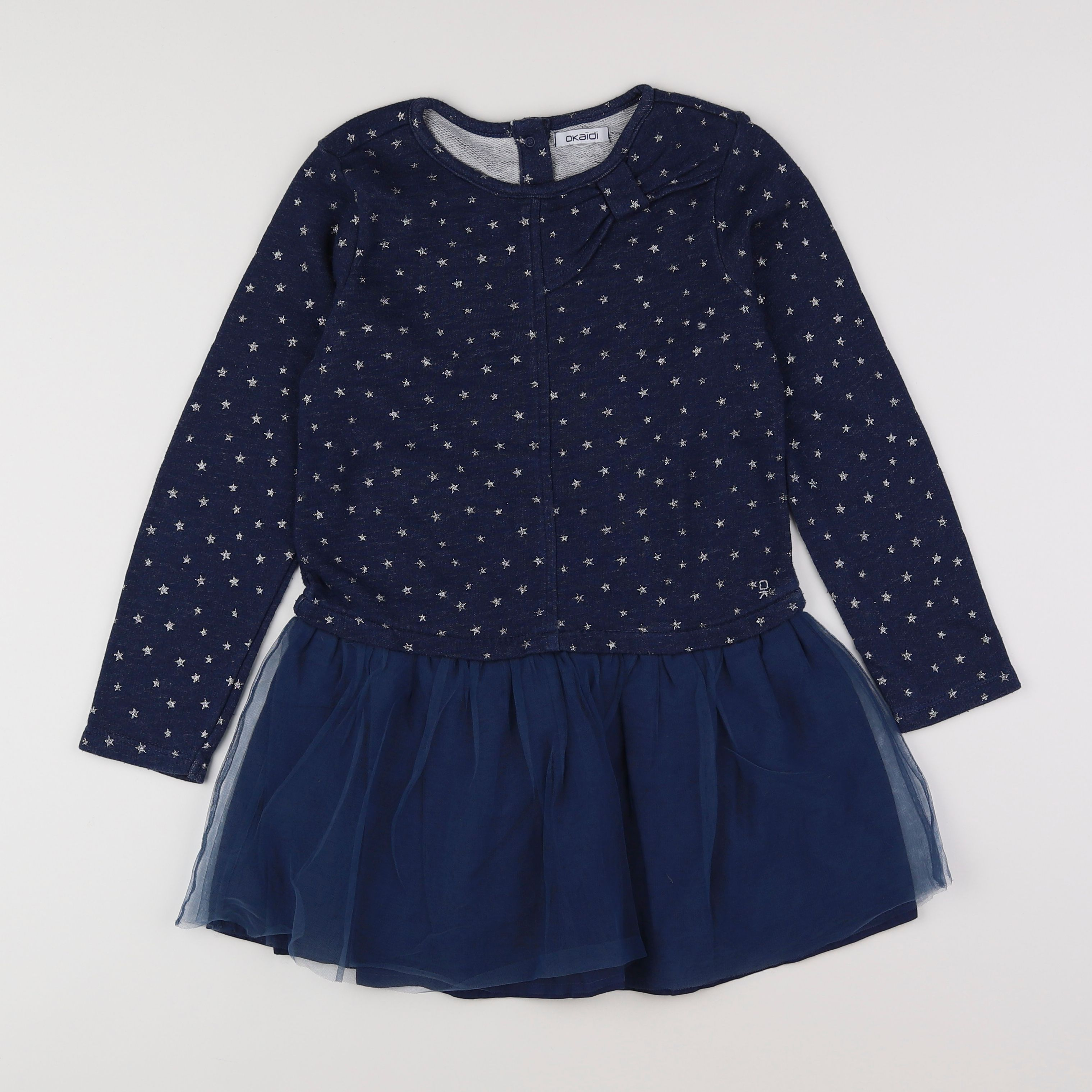 Okaidi - robe bleu, argent - 11/12 ans