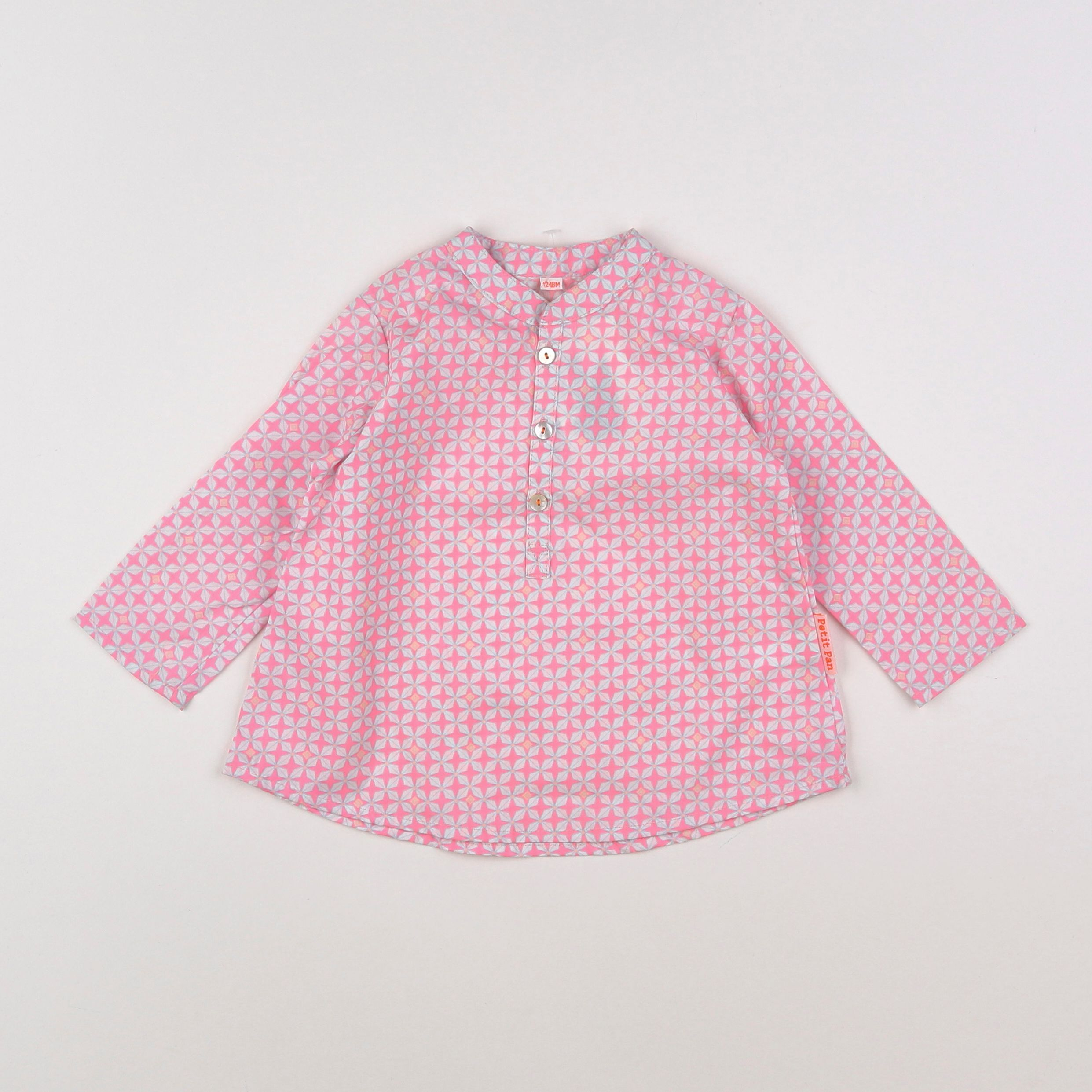 Petit Pan - chemise rose - 12/18 mois