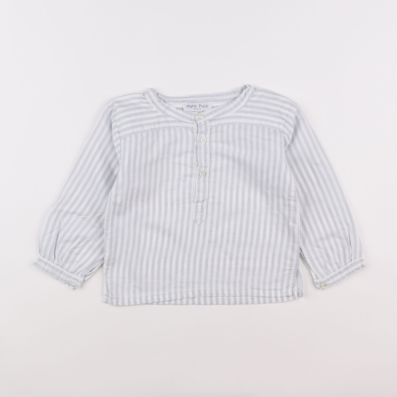 Marie Puce - chemise blanc, gris - 3 ans