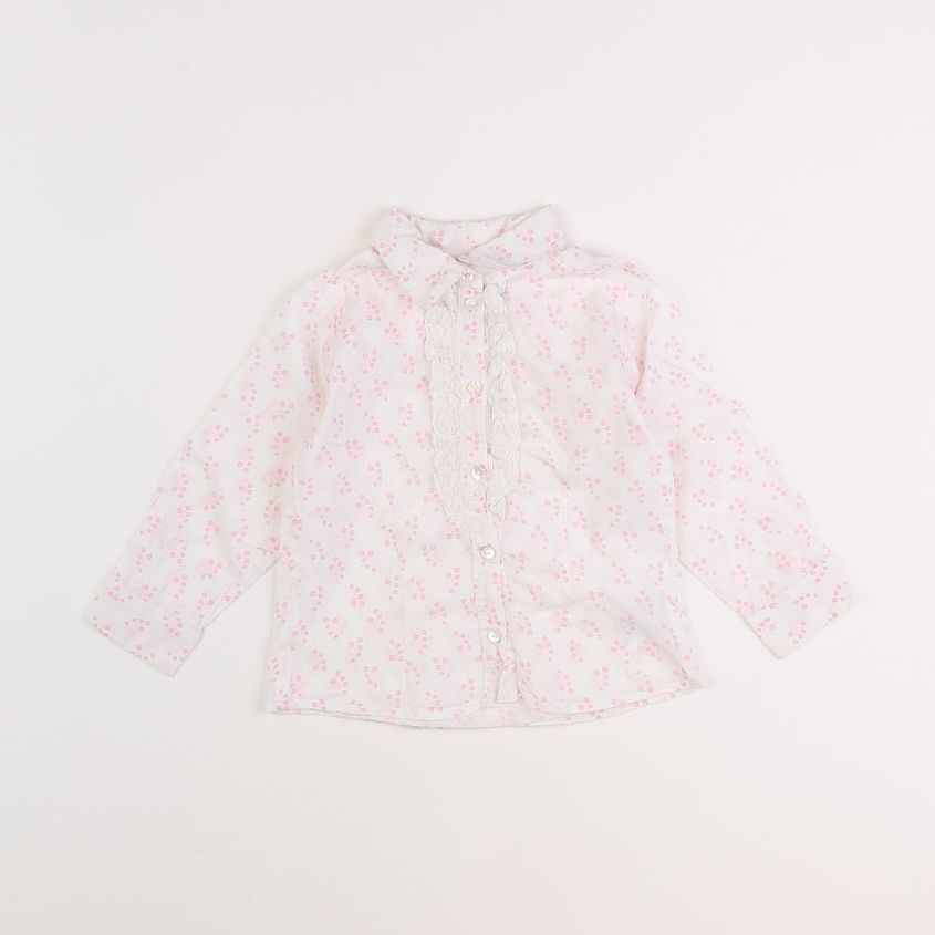 River Woods - blouse blanc, rose - 2 ans