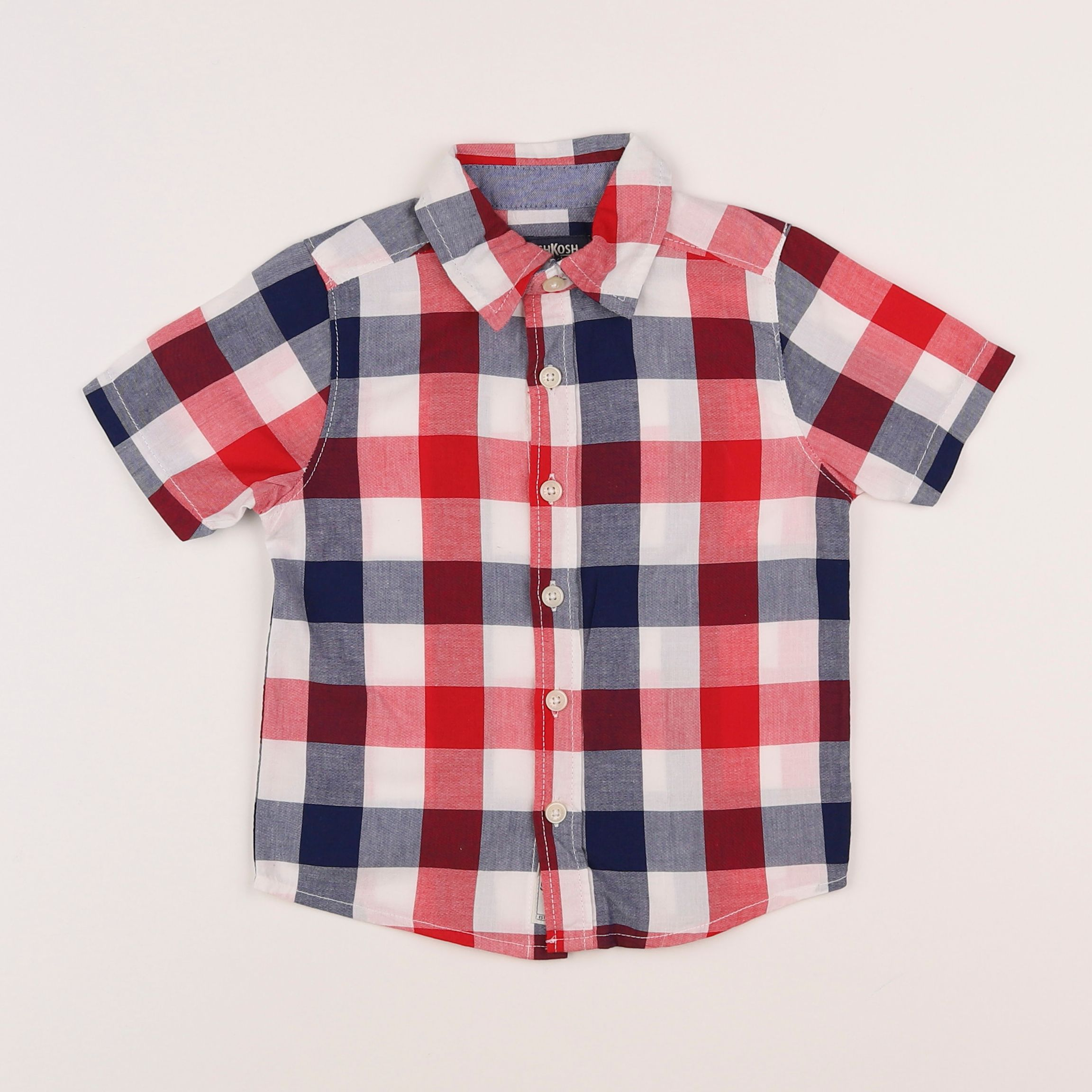 Oshkosh - chemise bleu, blanc, rouge - 4 ans