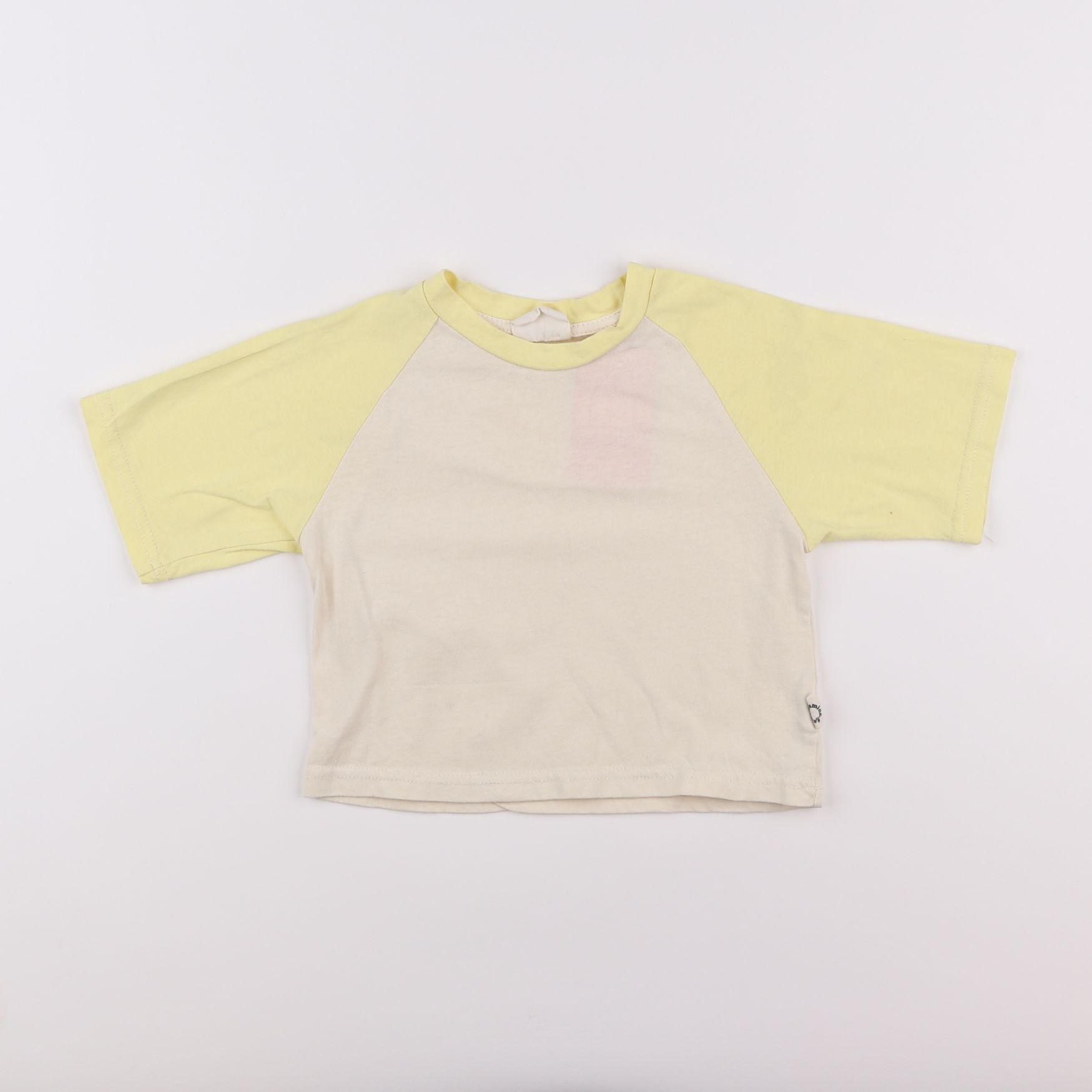 Gamin gamine - tee-shirt beige, jaune - 6/12 mois