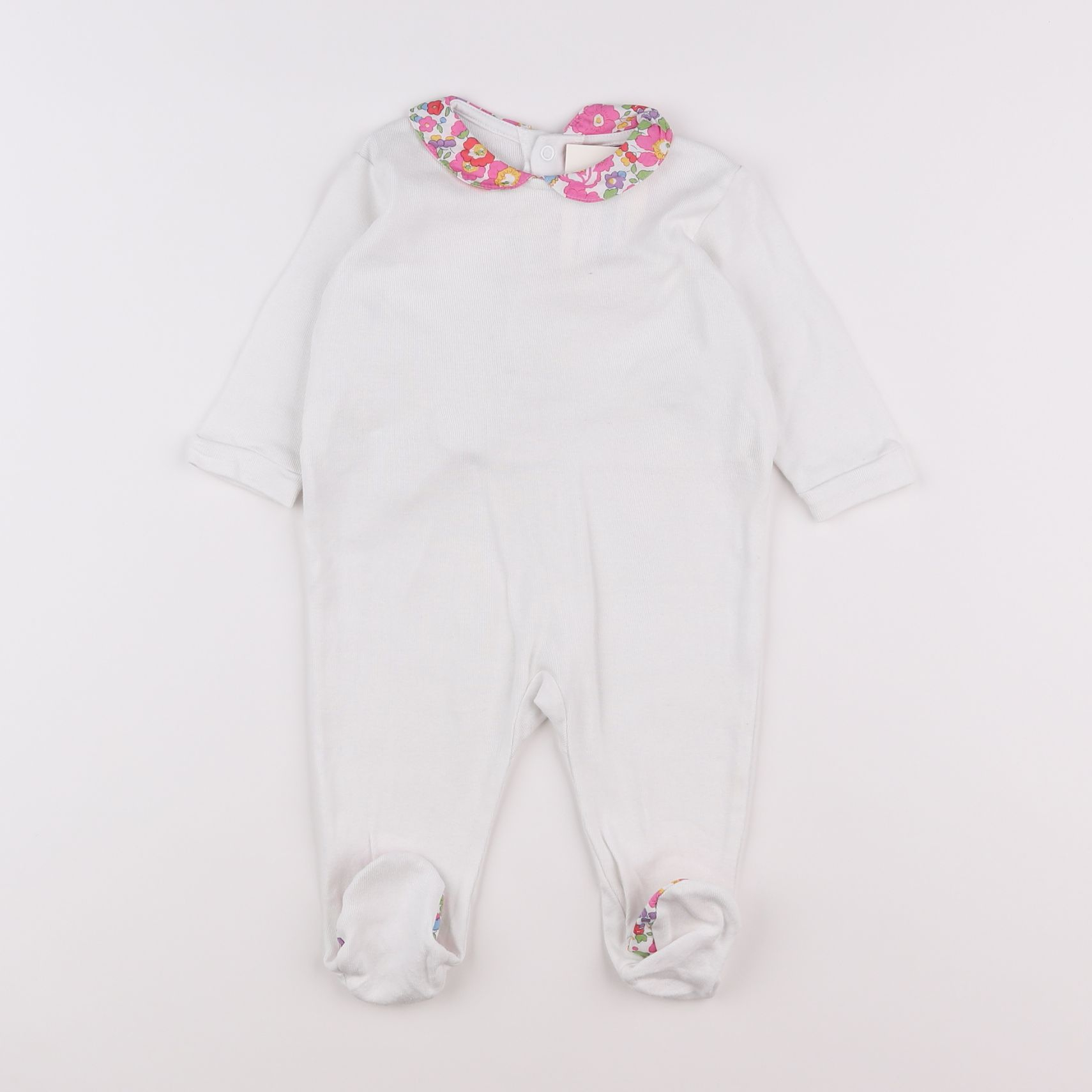 Acanthe - pyjama coton blanc - 6 mois